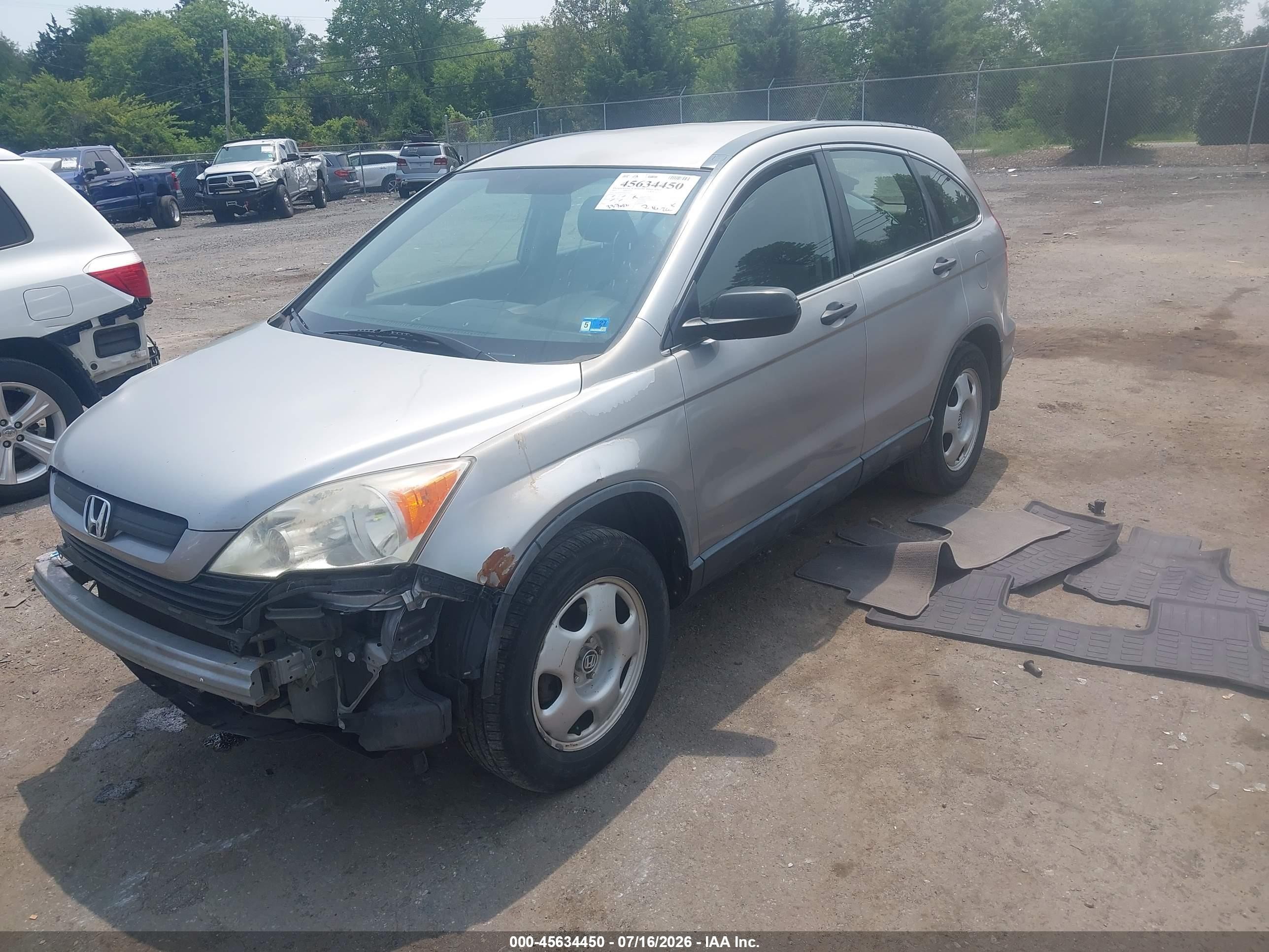 2007 Honda Cr-v Lx Silver vin: JHLRE48347C031553
