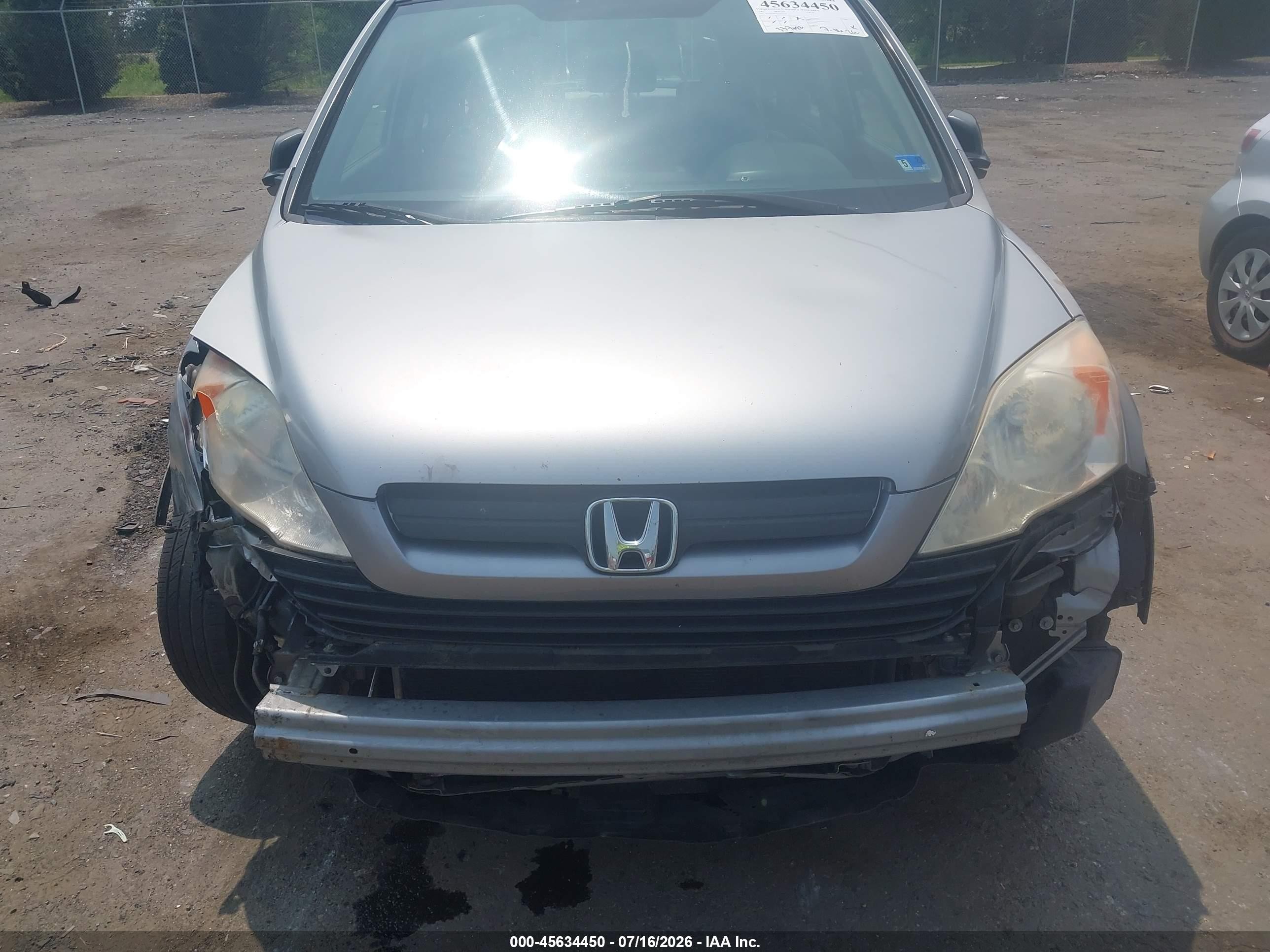 2007 Honda Cr-v Lx Silver vin: JHLRE48347C031553