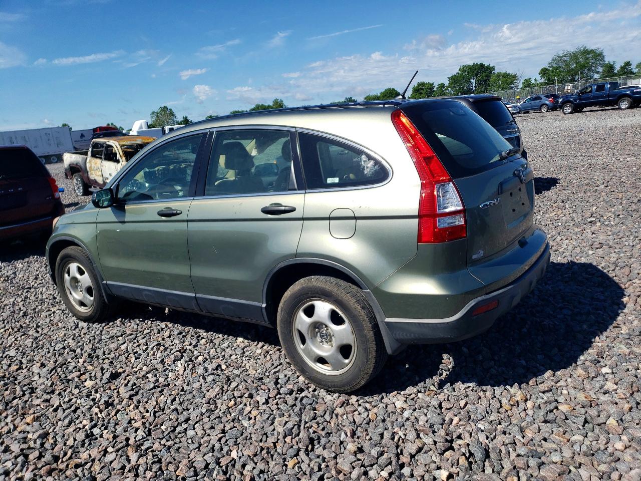 2007 Honda Cr-v Lx Green vin: JHLRE48347C071034