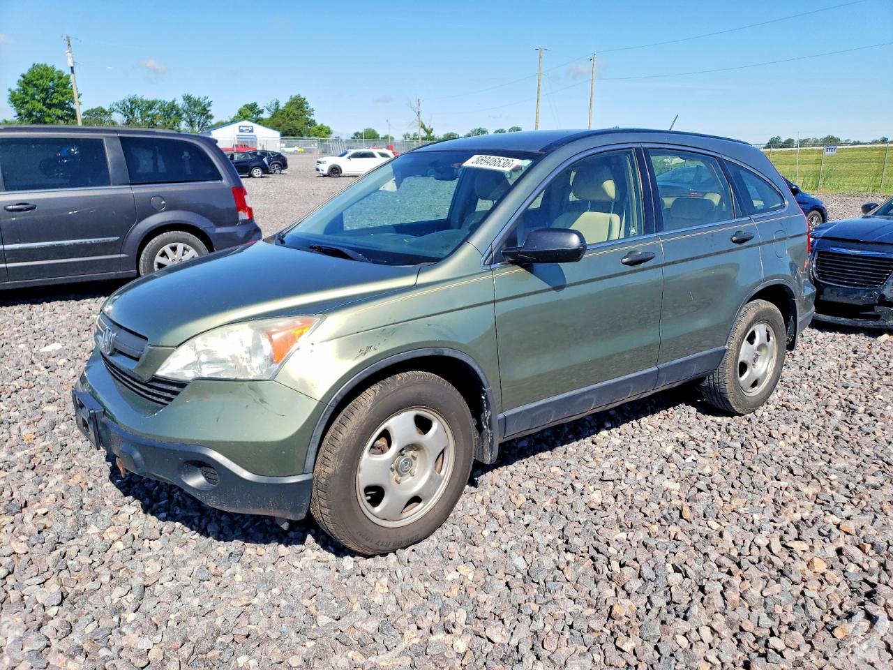 2007 Honda Cr-v Lx Green vin: JHLRE48347C071034