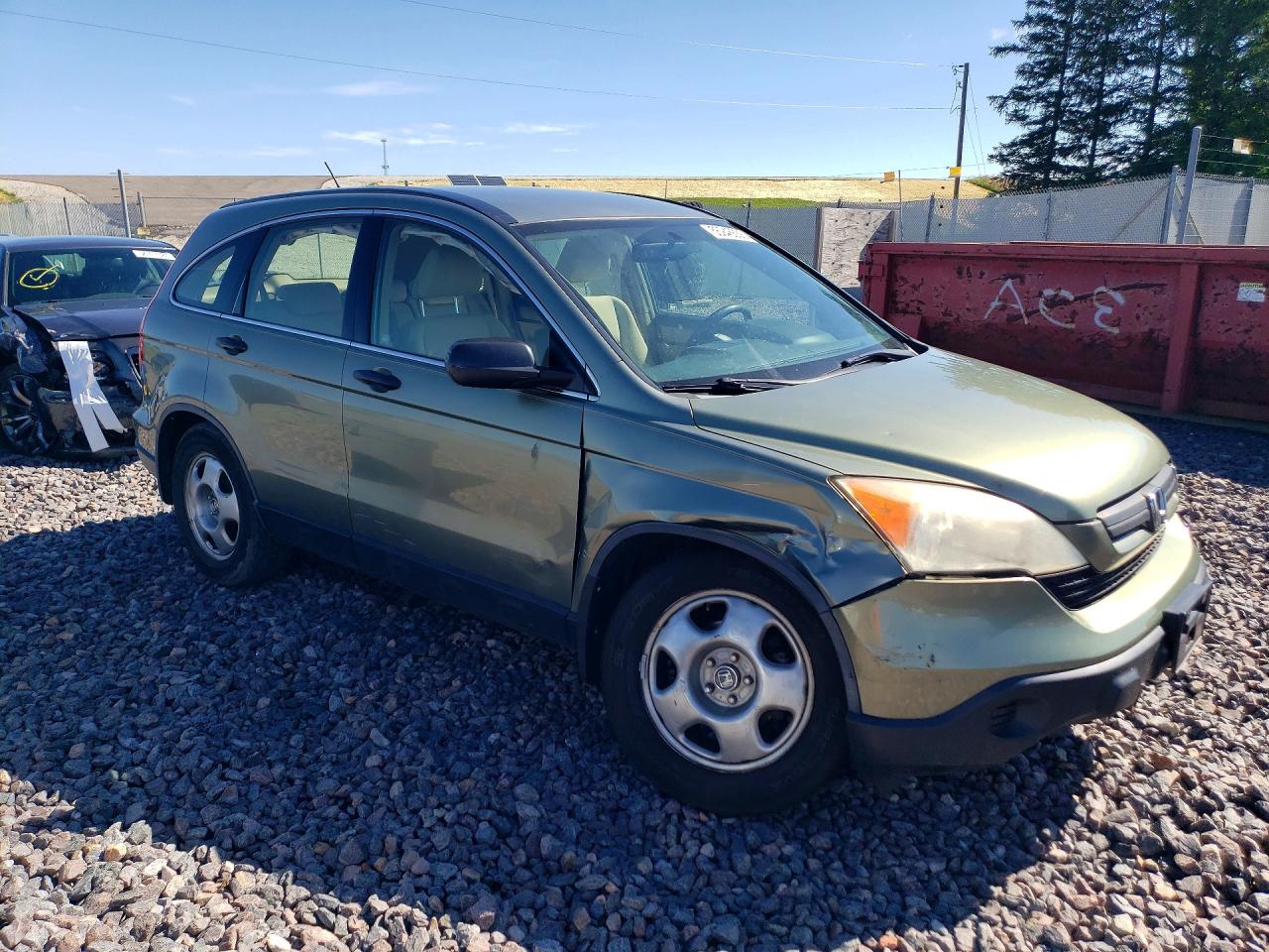 2007 Honda Cr-v Lx Green vin: JHLRE48347C071034