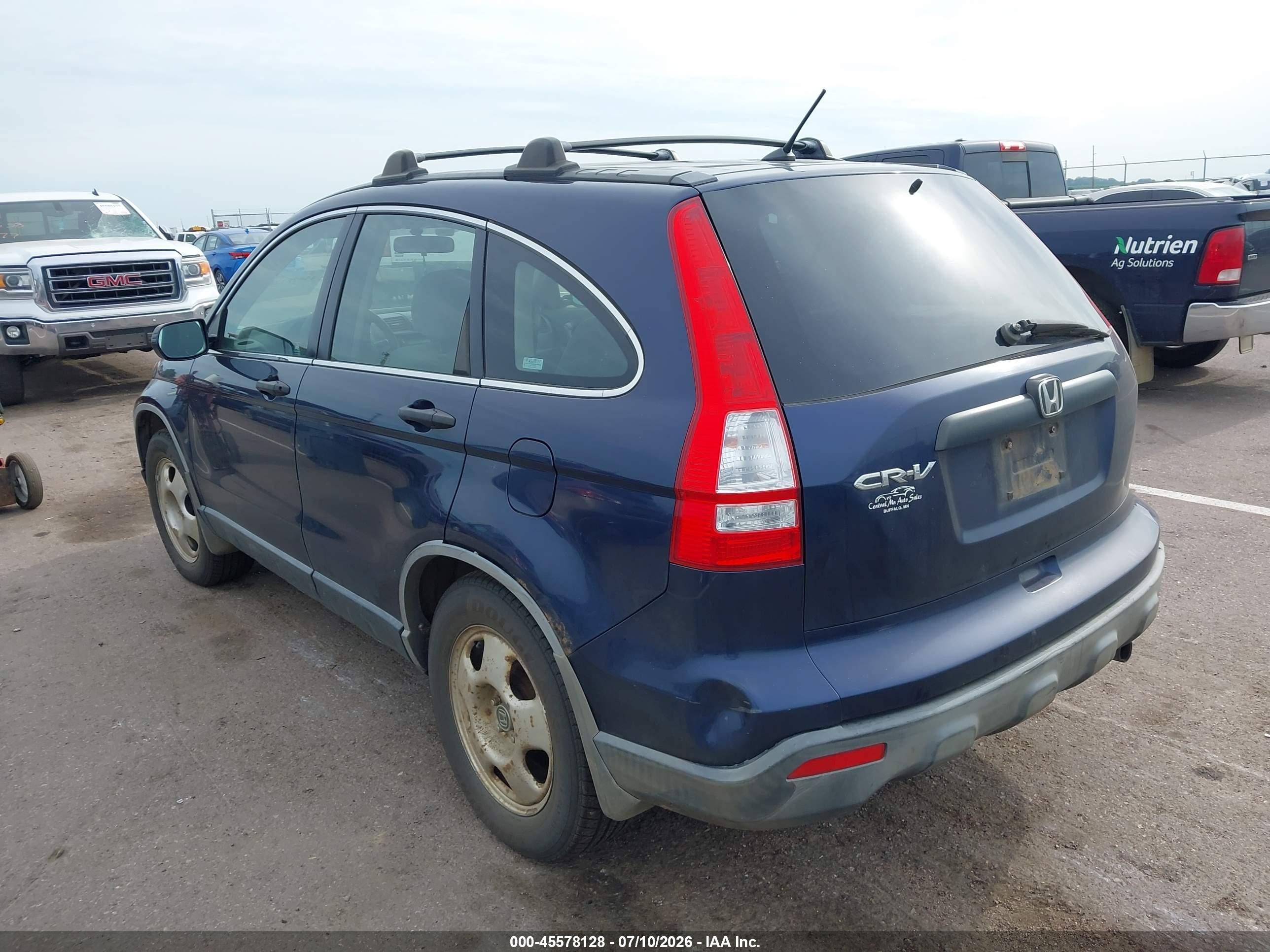 2008 Honda Cr-v Lx Blue vin: JHLRE48348C012969