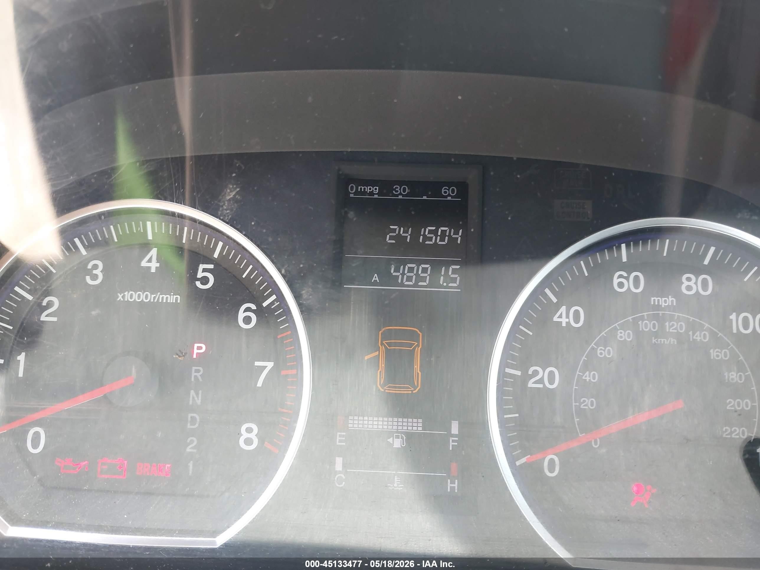 2009 Honda Cr-v Lx Blue vin: JHLRE48349C010169
