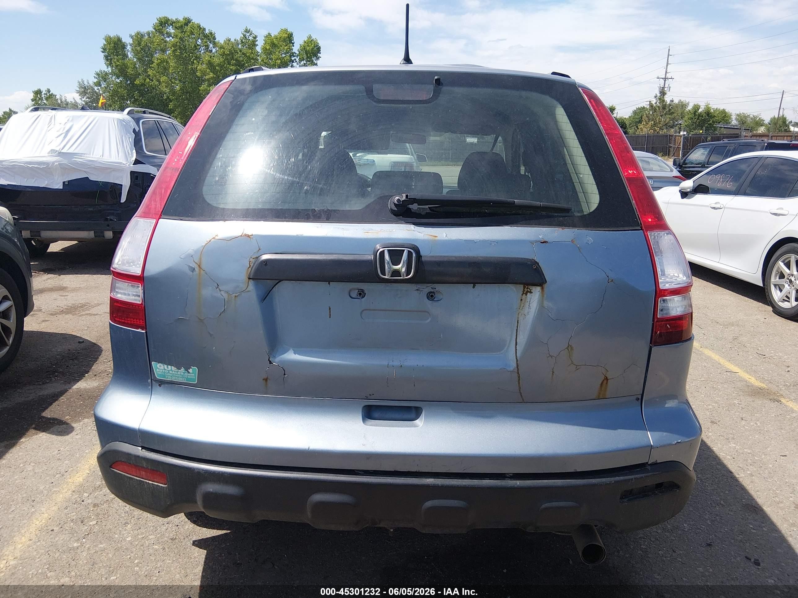 2008 Honda Cr-v Lx Light Blue vin: JHLRE48358C051179