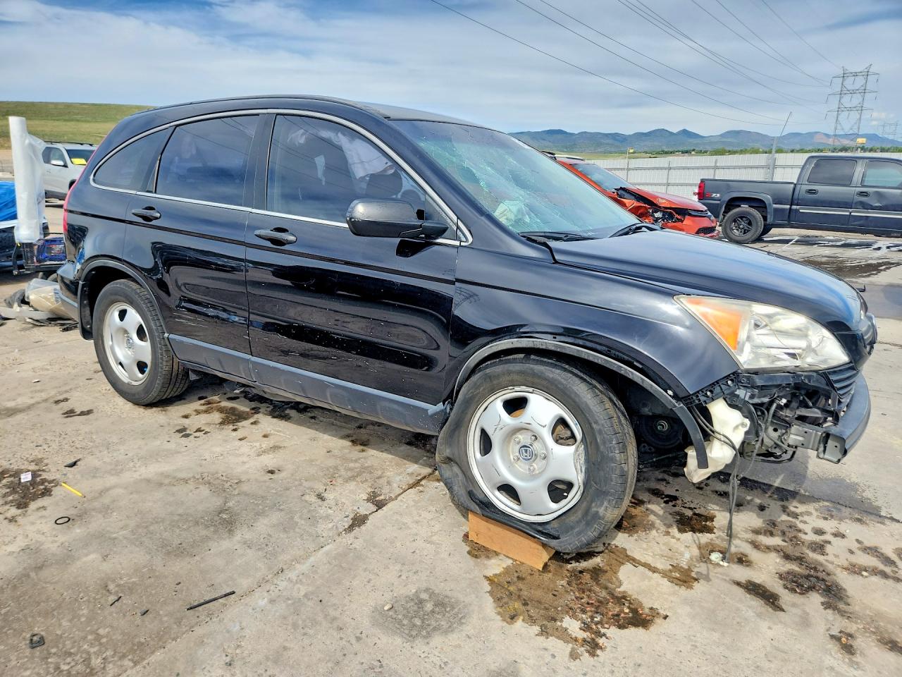 2008 Honda Cr-v Lx Black vin: JHLRE48358C053787