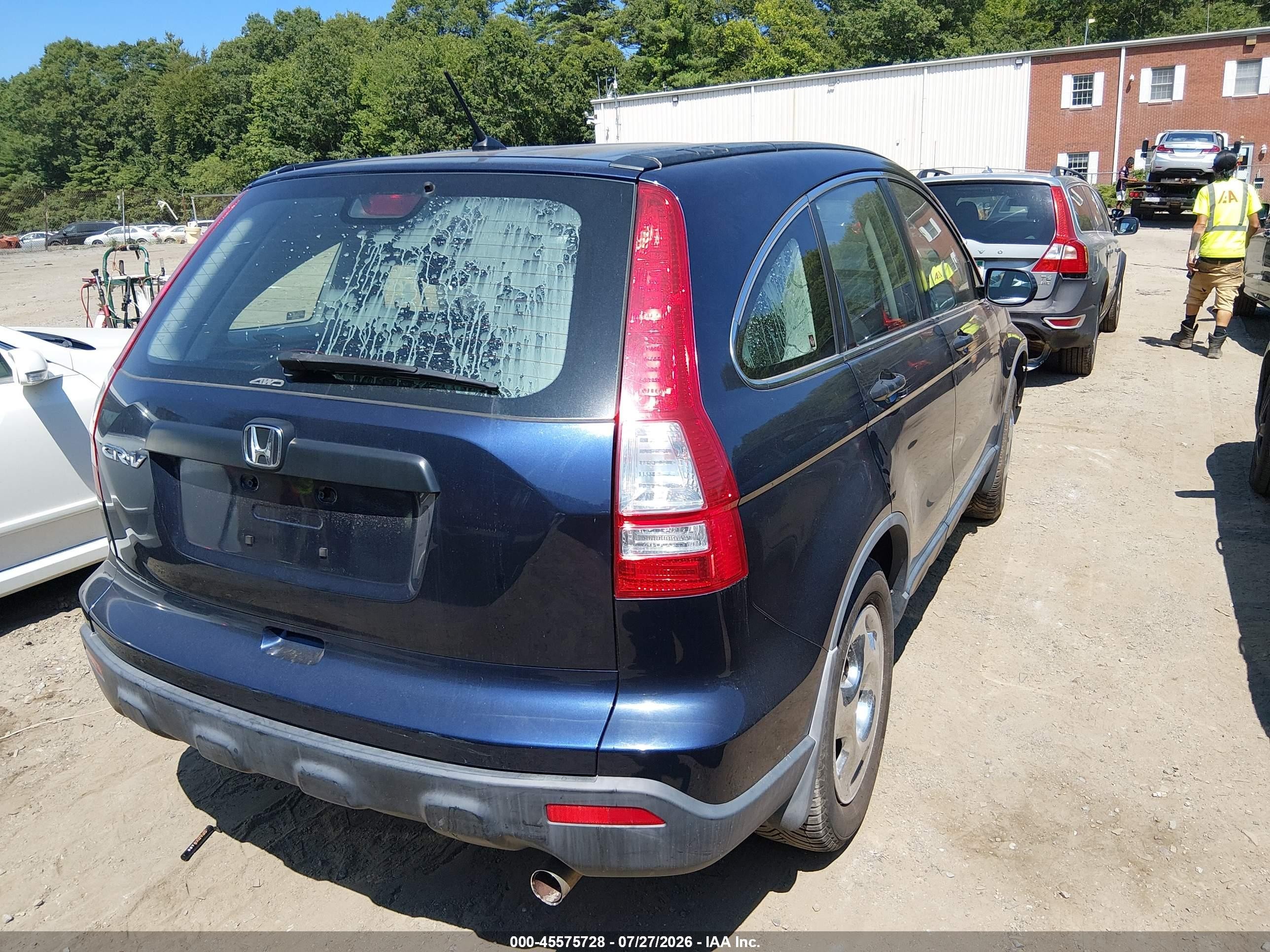 2008 Honda Cr-v Lx Blue vin: JHLRE48358C078558