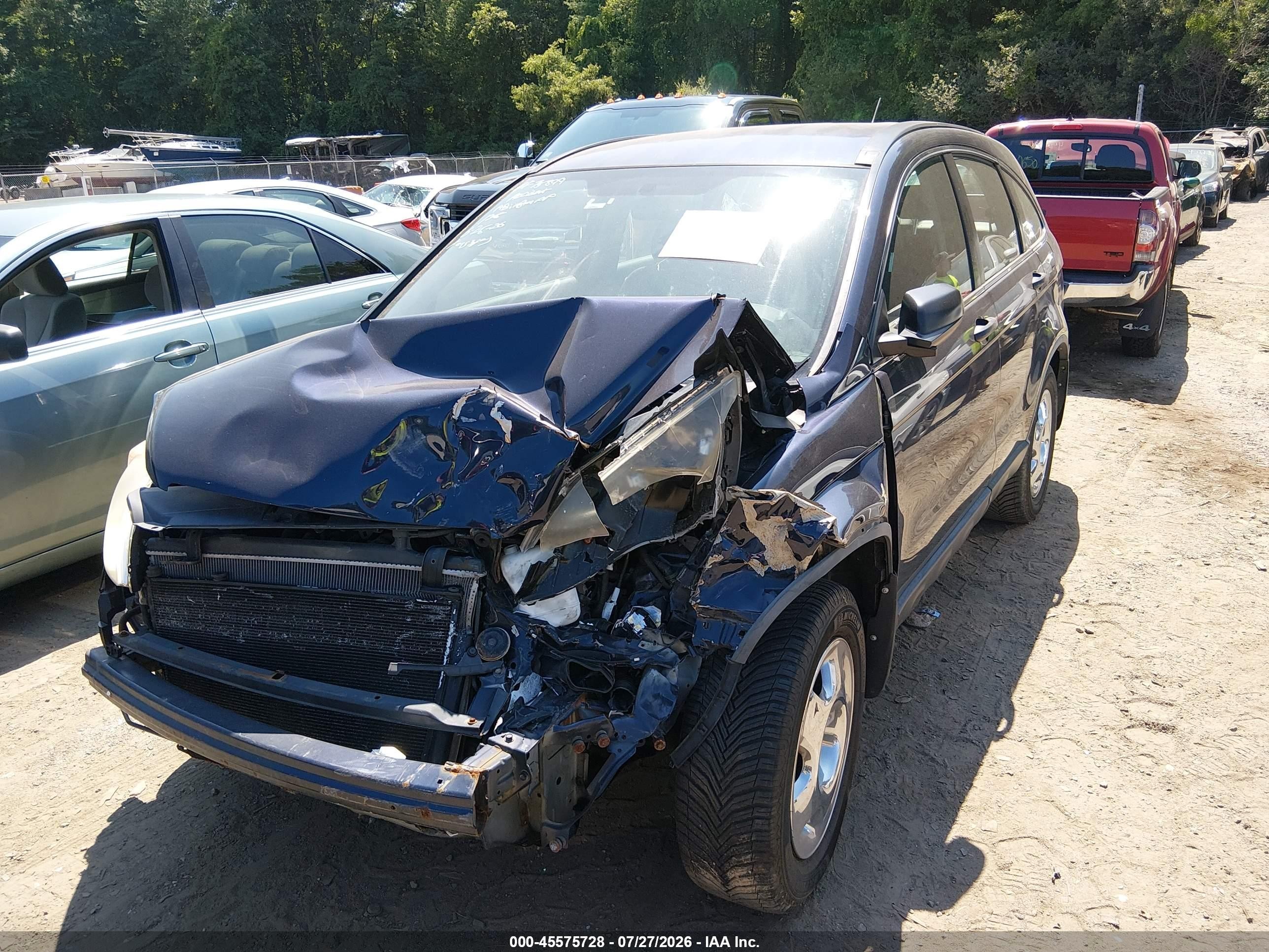2008 Honda Cr-v Lx Blue vin: JHLRE48358C078558