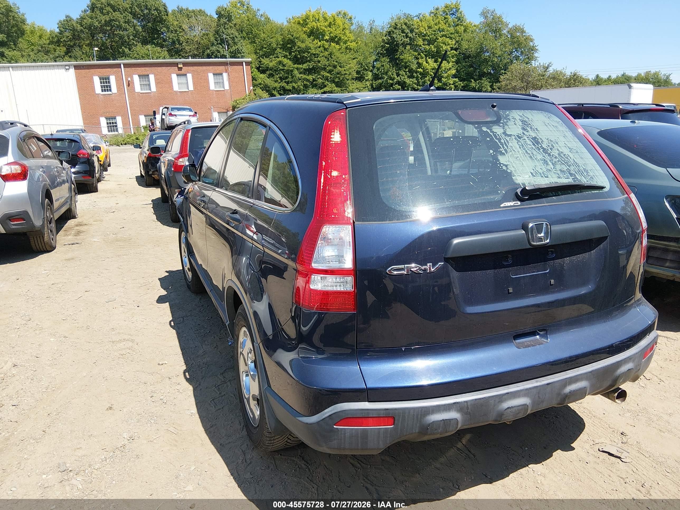 2008 Honda Cr-v Lx Blue vin: JHLRE48358C078558