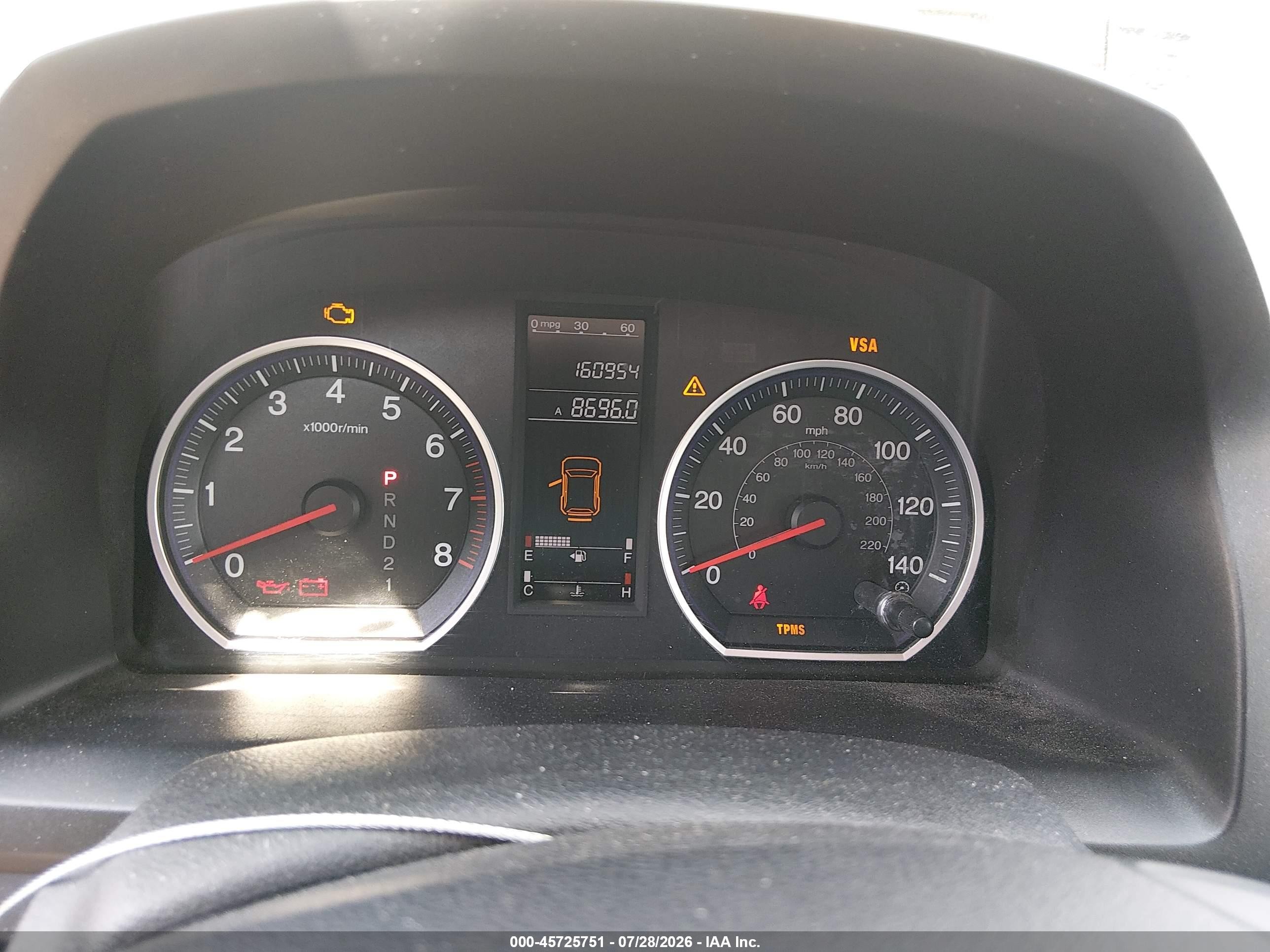 2007 Honda Cr-v Lx White vin: JHLRE48367C034597