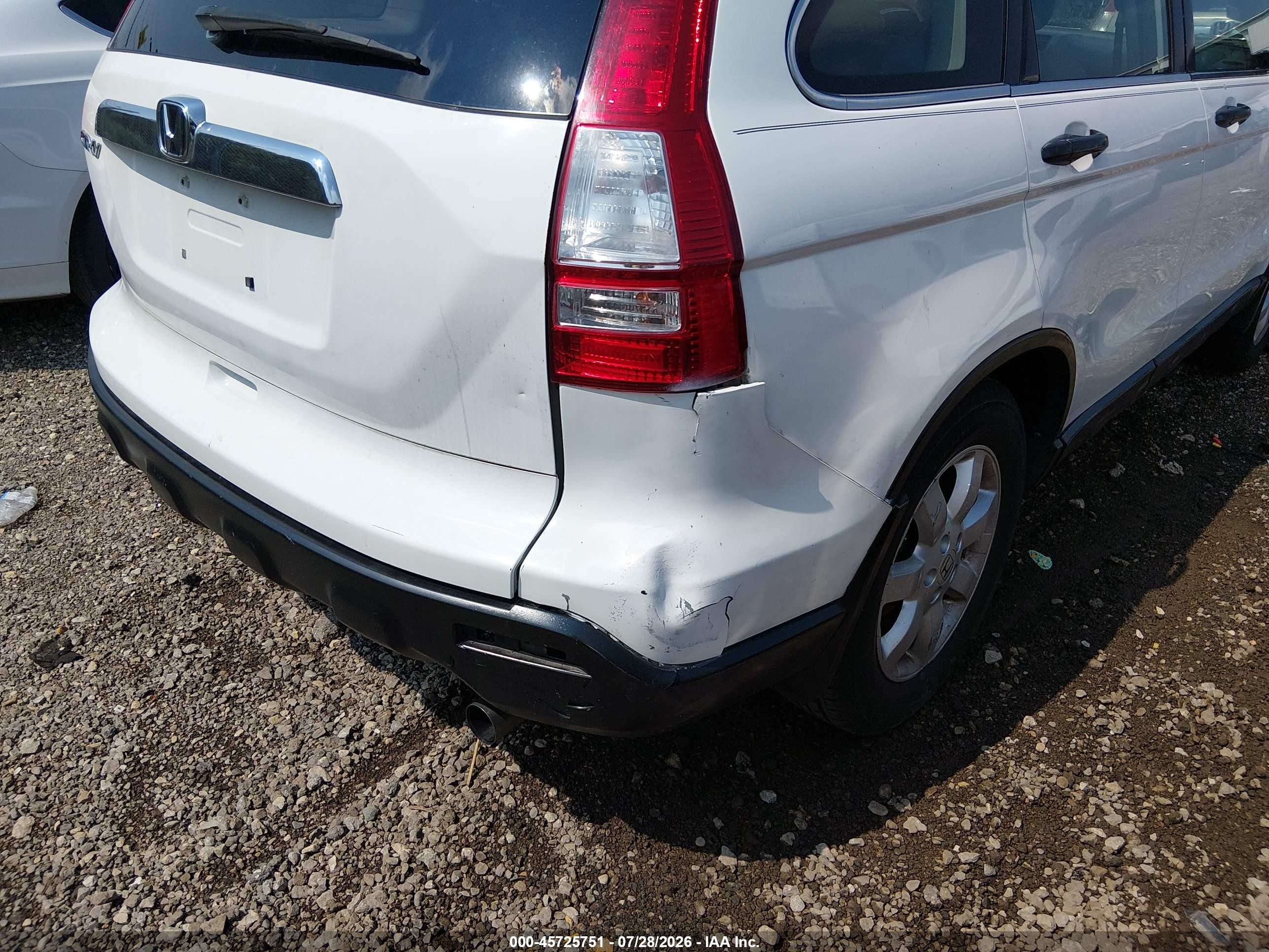 2007 Honda Cr-v Lx White vin: JHLRE48367C034597