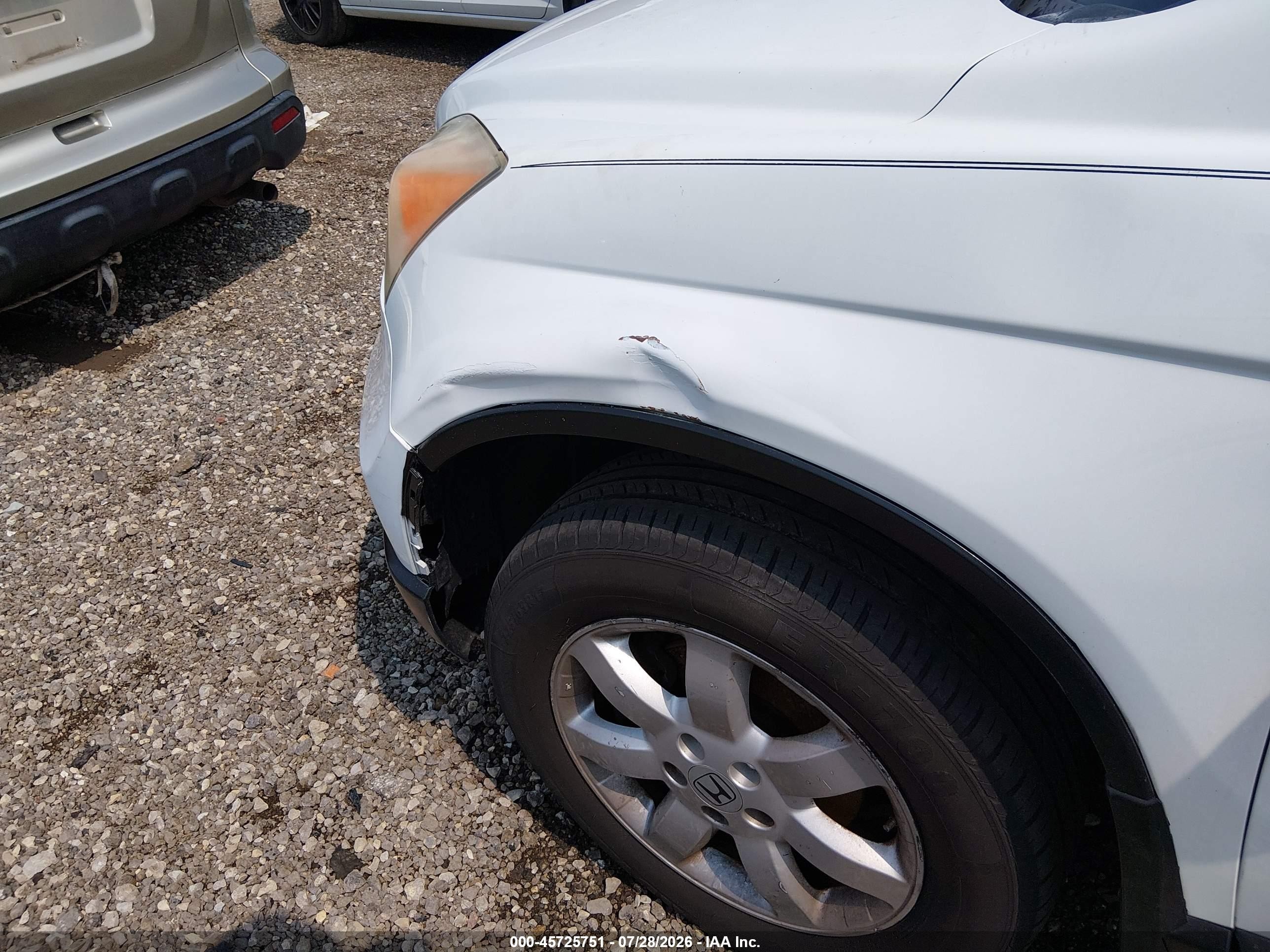2007 Honda Cr-v Lx White vin: JHLRE48367C034597