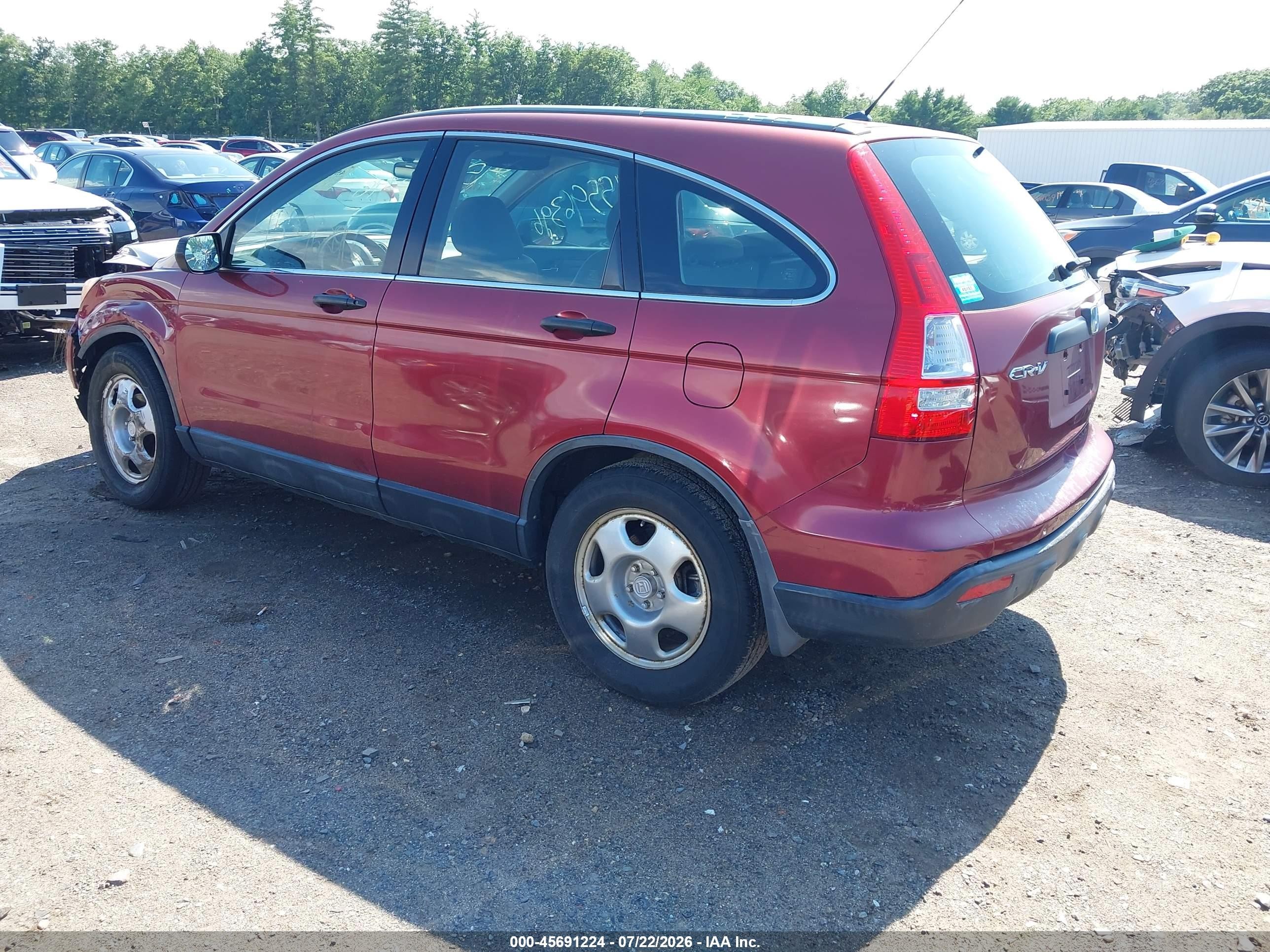 2007 Honda Cr-v Lx Maroon vin: JHLRE48367C064344