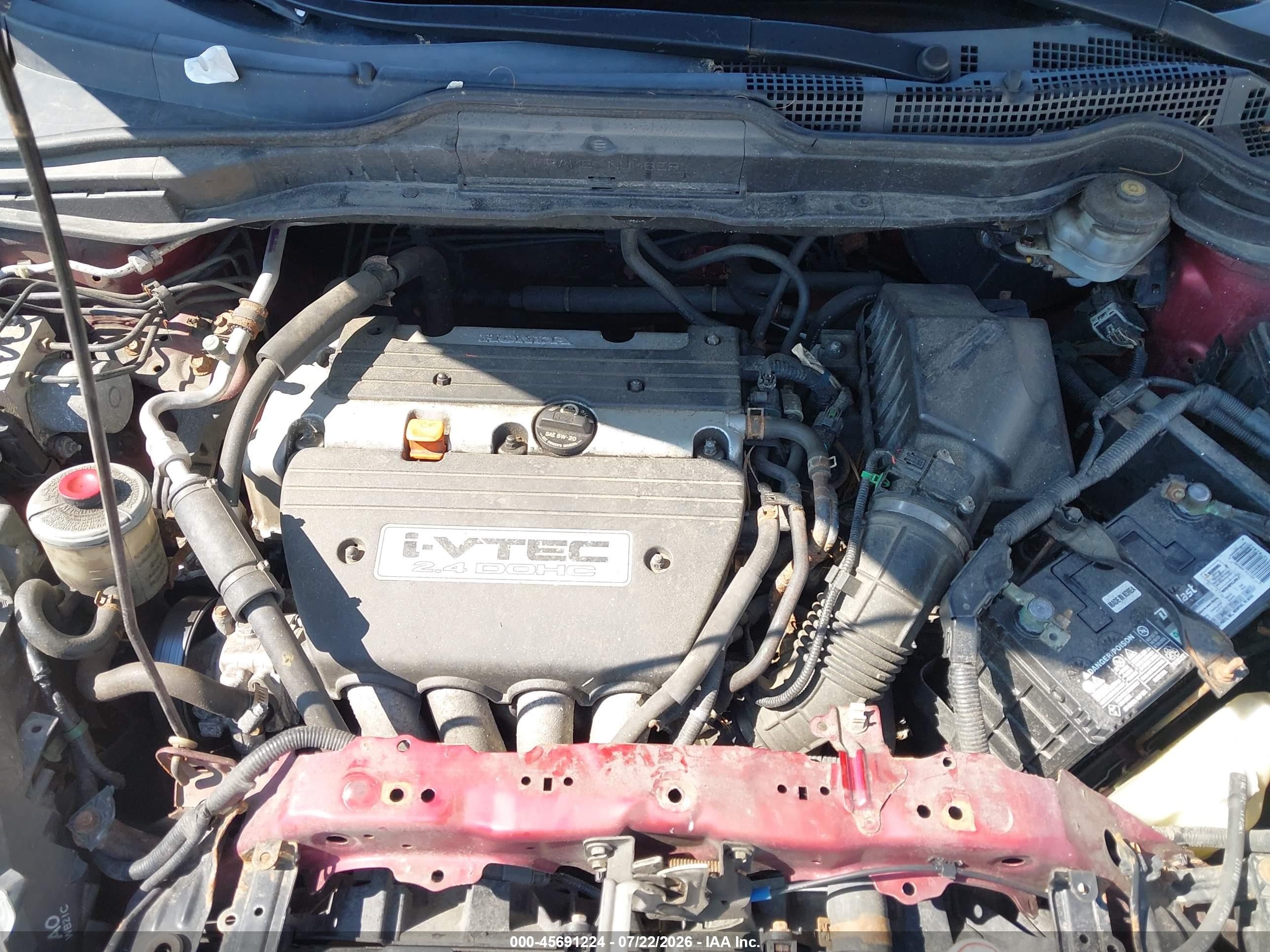 2007 Honda Cr-v Lx Maroon vin: JHLRE48367C064344