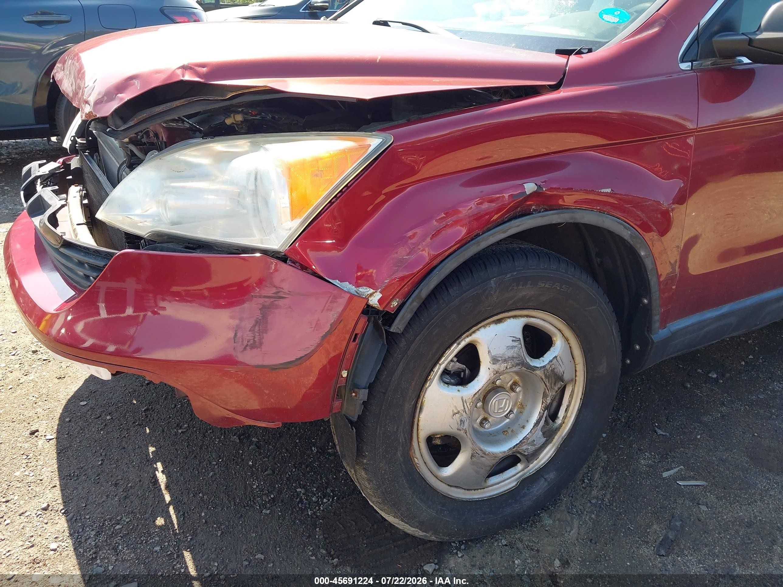 2007 Honda Cr-v Lx Maroon vin: JHLRE48367C064344