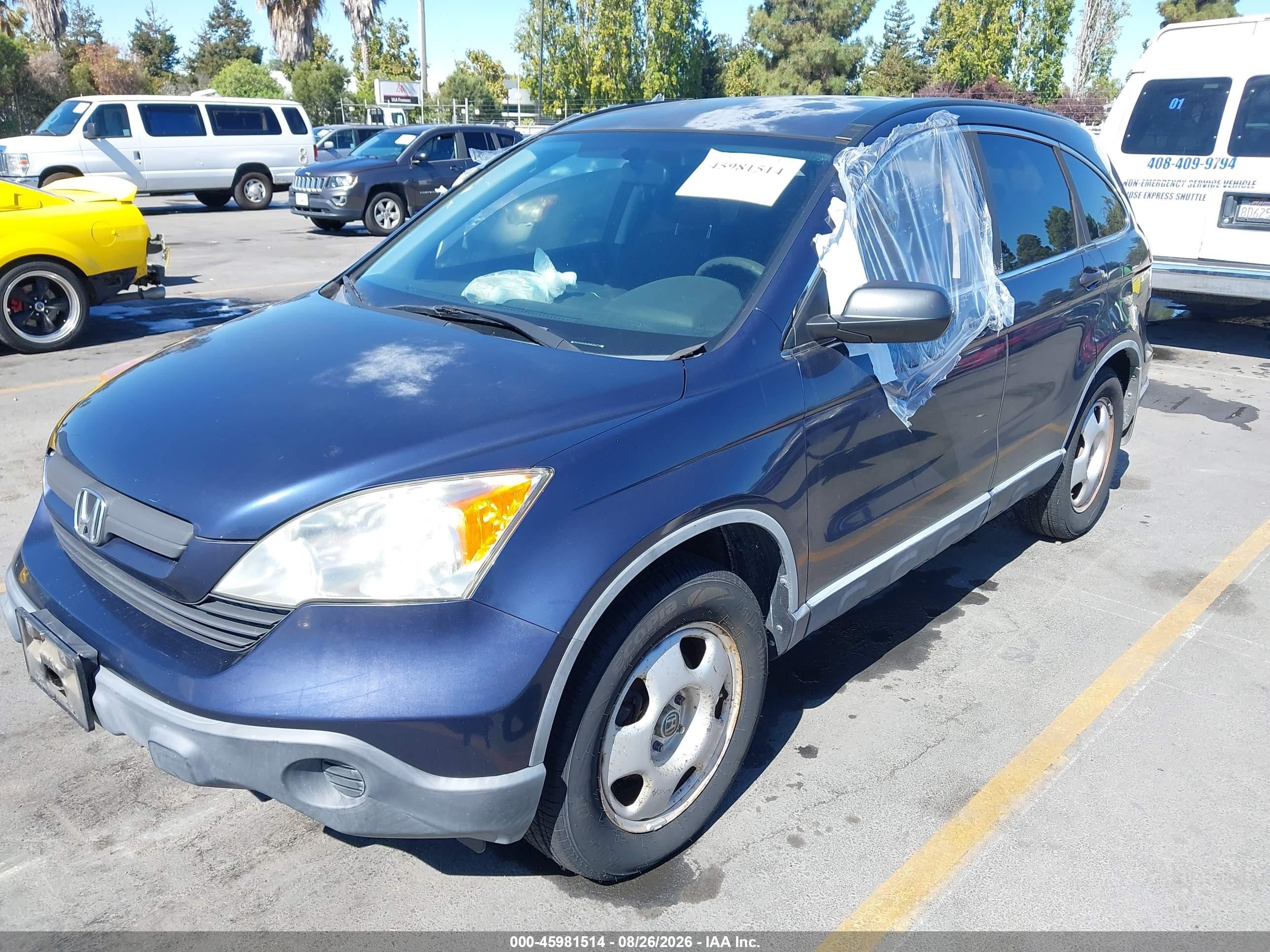 2008 Honda Cr-v Lx Blue vin: JHLRE48368C000693