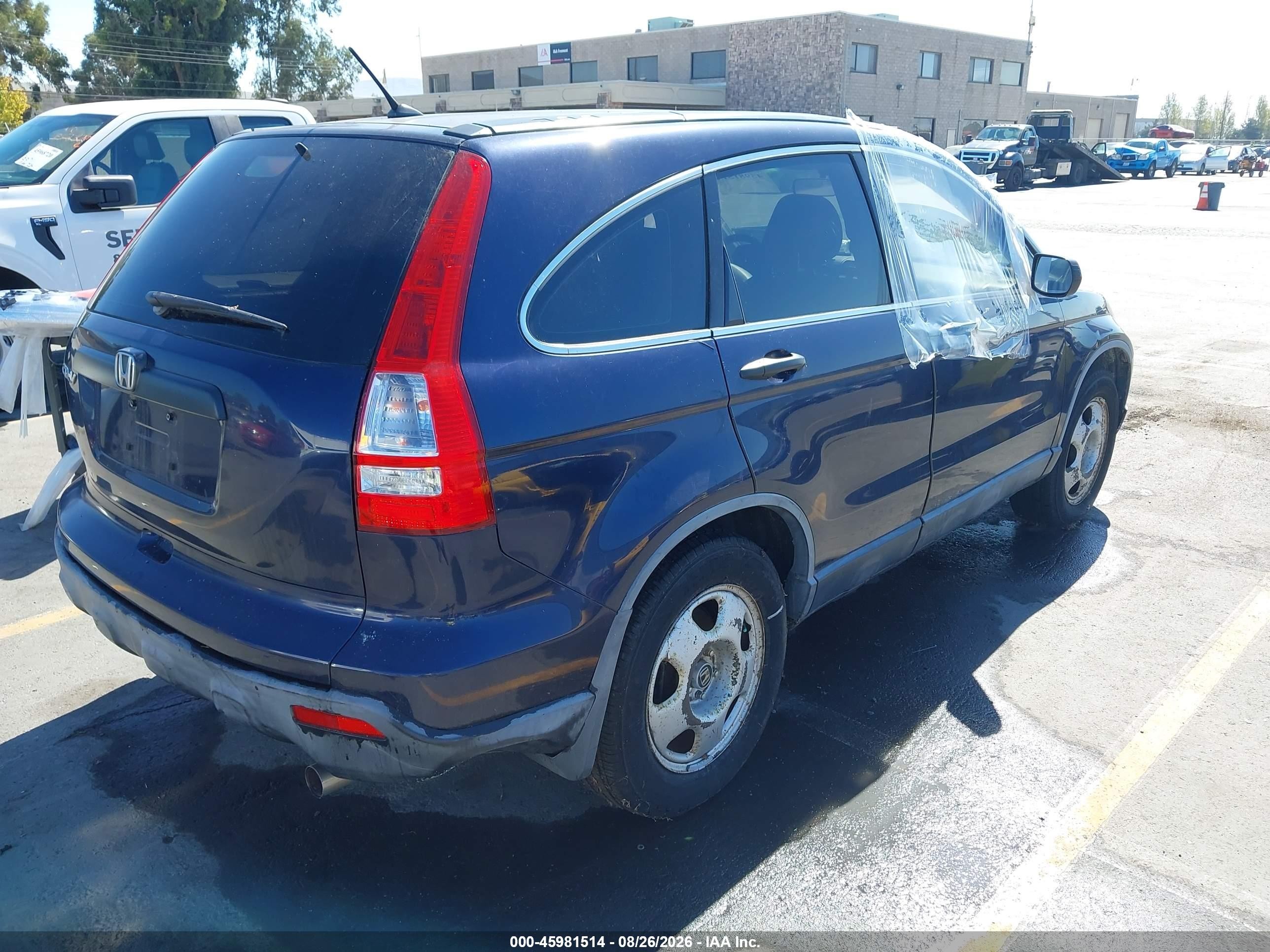 2008 Honda Cr-v Lx Blue vin: JHLRE48368C000693