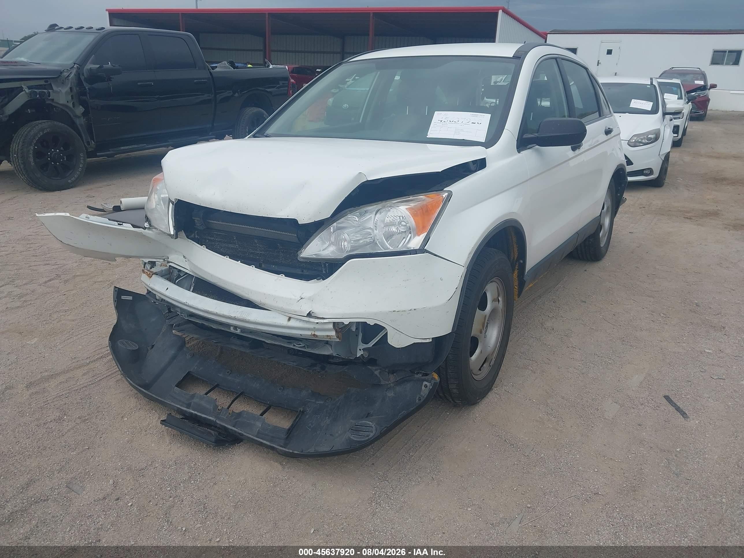 2008 Honda Cr-v Lx White vin: JHLRE48368C061347
