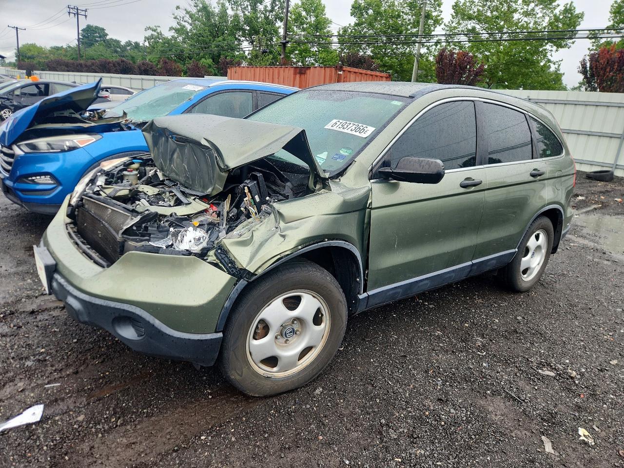 2007 Honda Cr-v Lx Green vin: JHLRE48377C008929