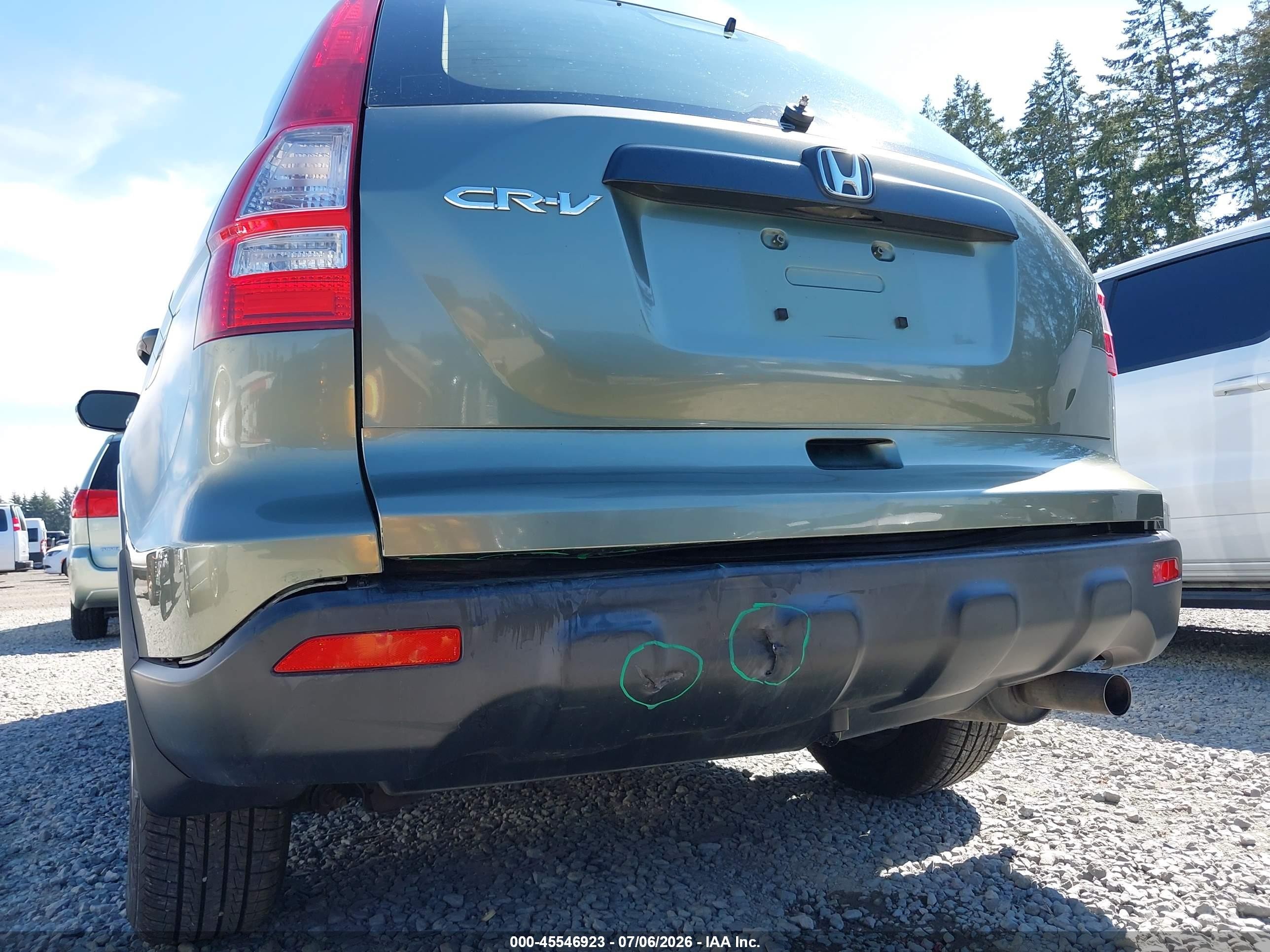 2007 Honda Cr-v Lx Green vin: JHLRE48377C025309