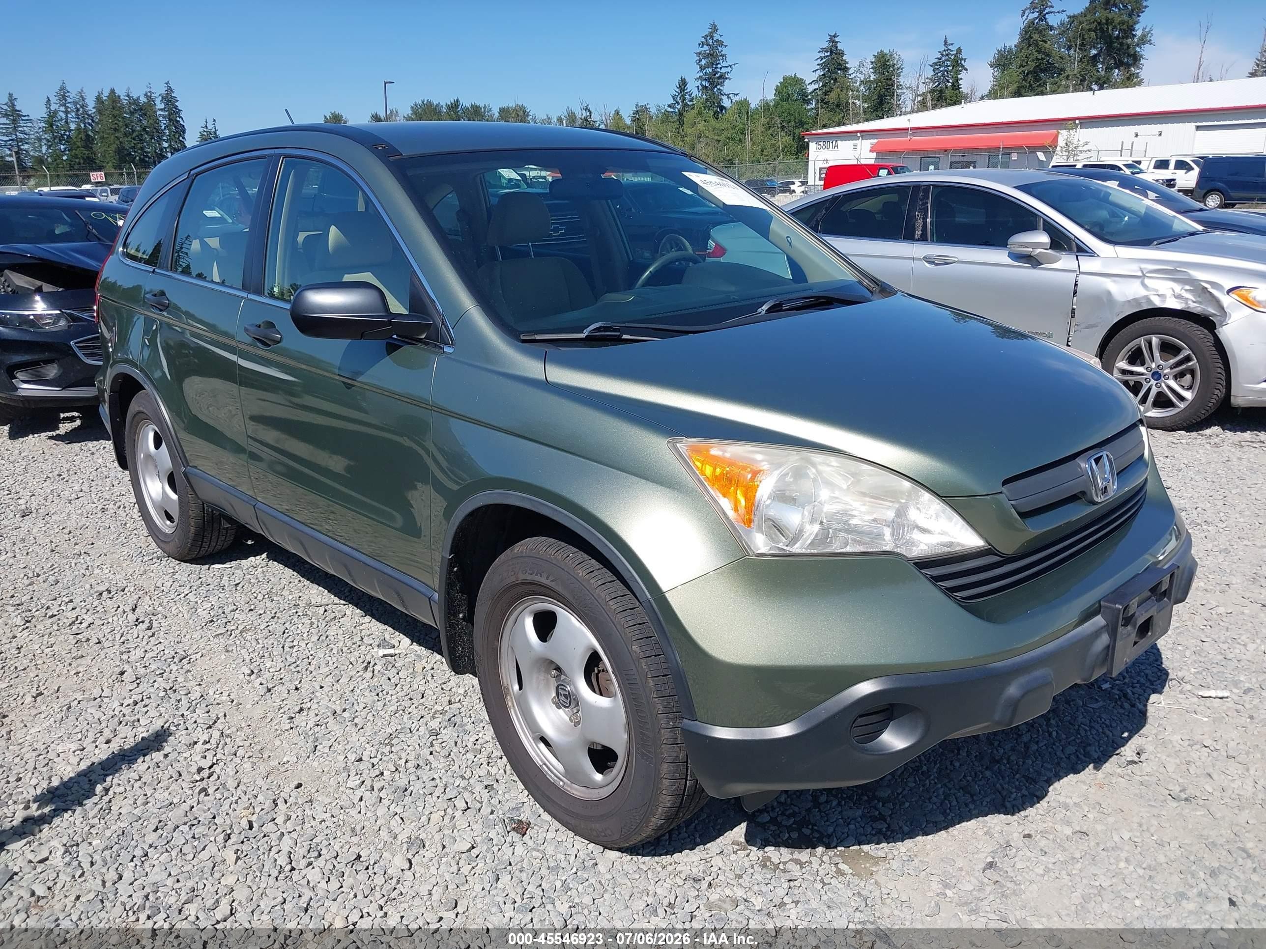 2007 Honda Cr-v Lx Green vin: JHLRE48377C025309
