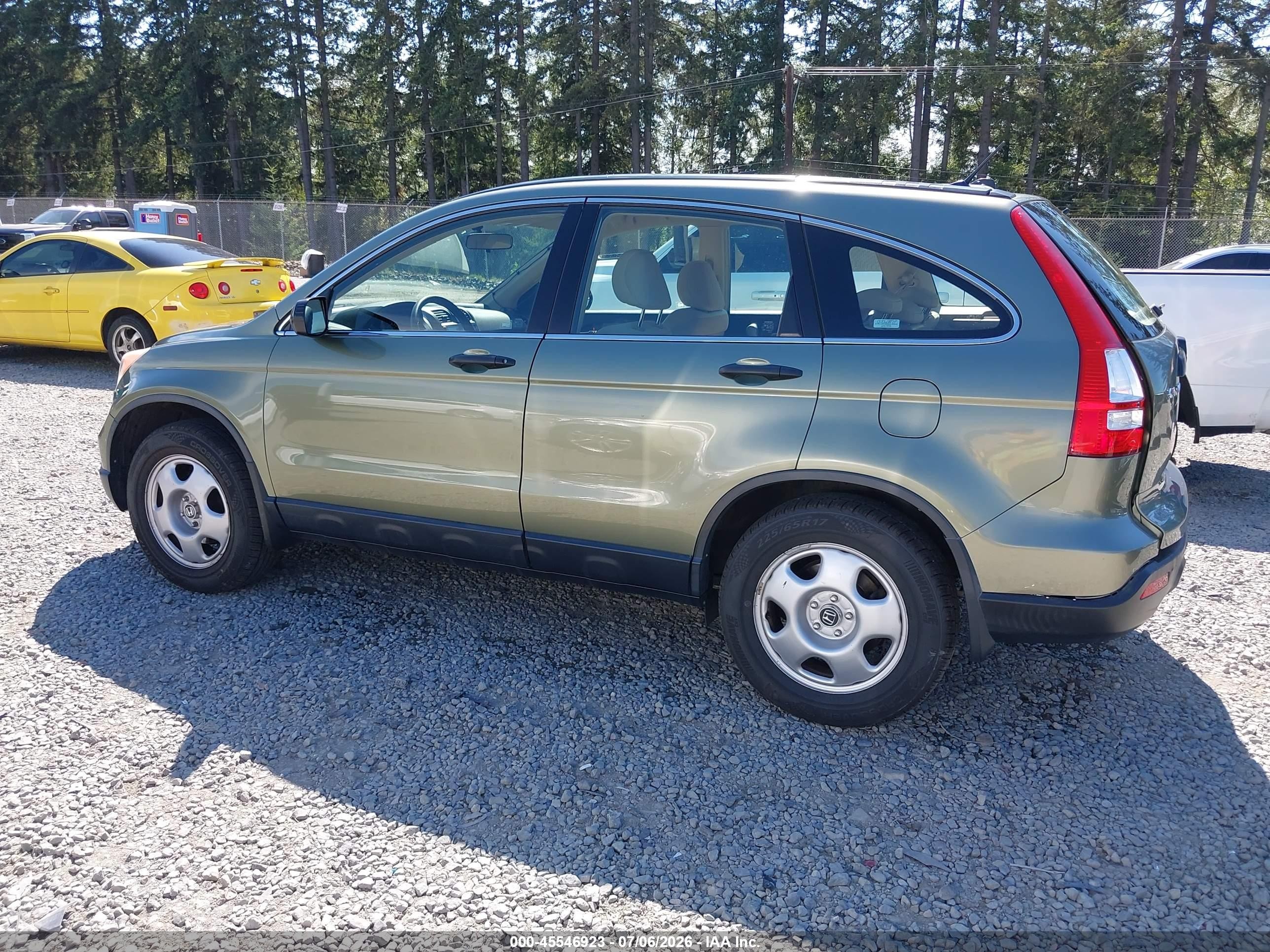 2007 Honda Cr-v Lx Green vin: JHLRE48377C025309