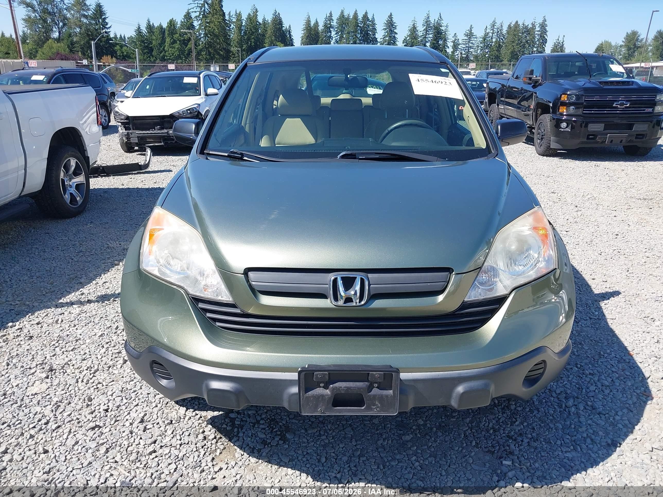 2007 Honda Cr-v Lx Green vin: JHLRE48377C025309