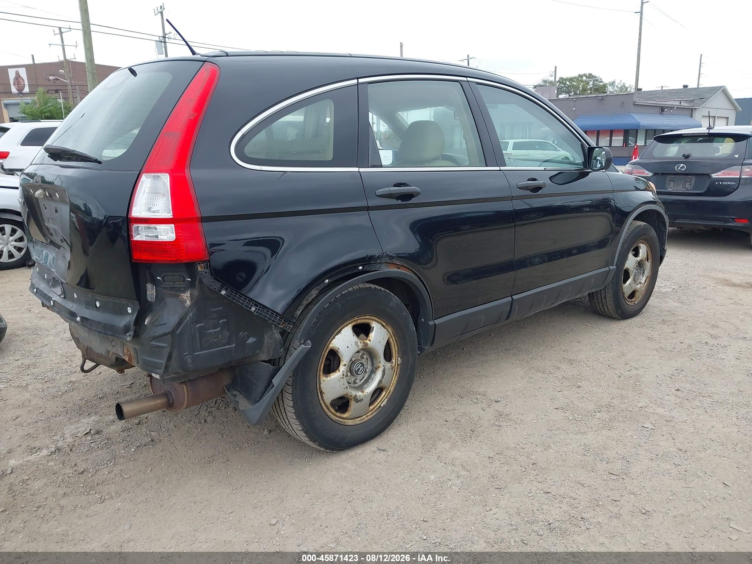 2007 Honda Cr-v Lx Black vin: JHLRE48377C048055