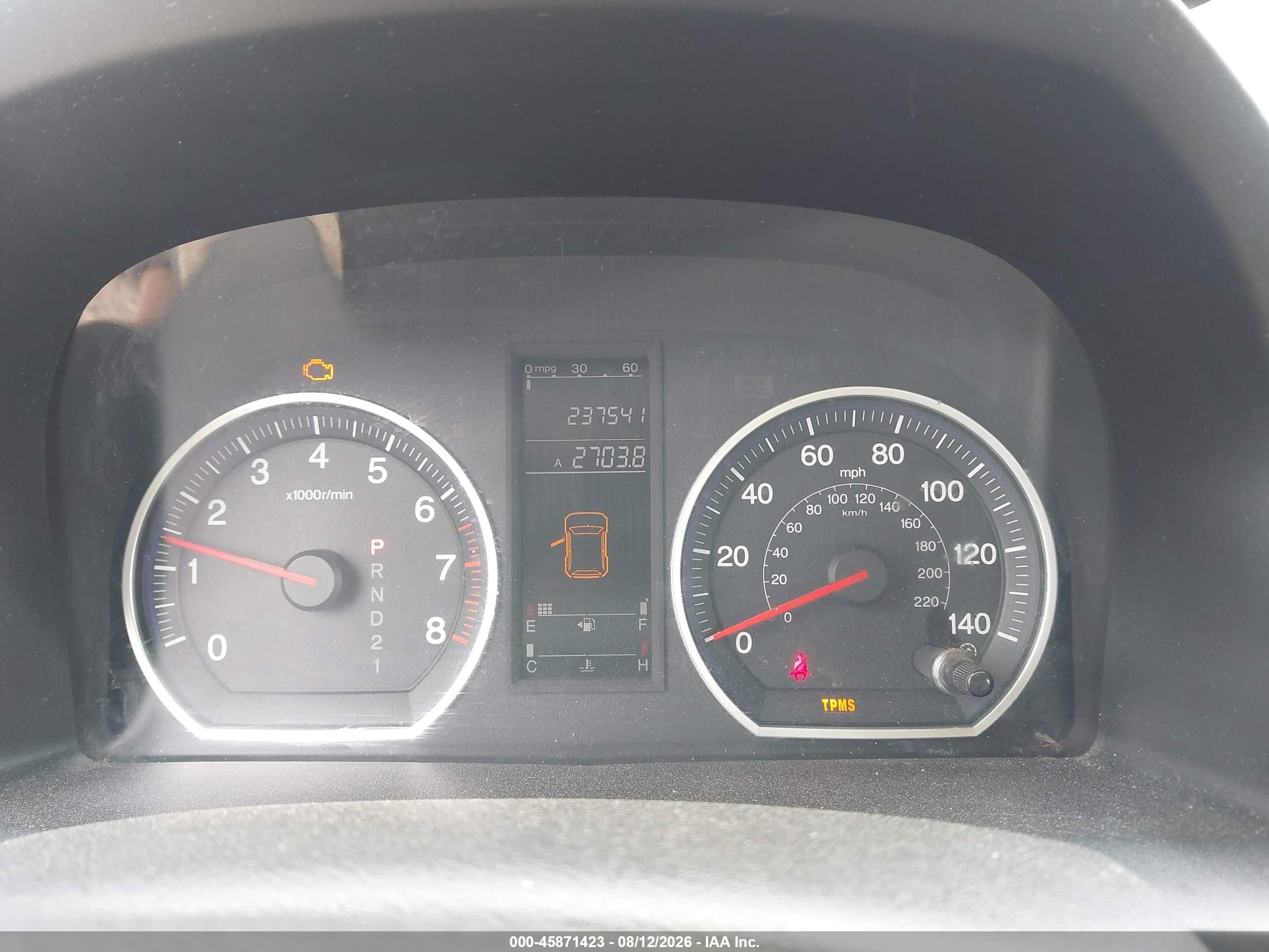 2007 Honda Cr-v Lx Black vin: JHLRE48377C048055