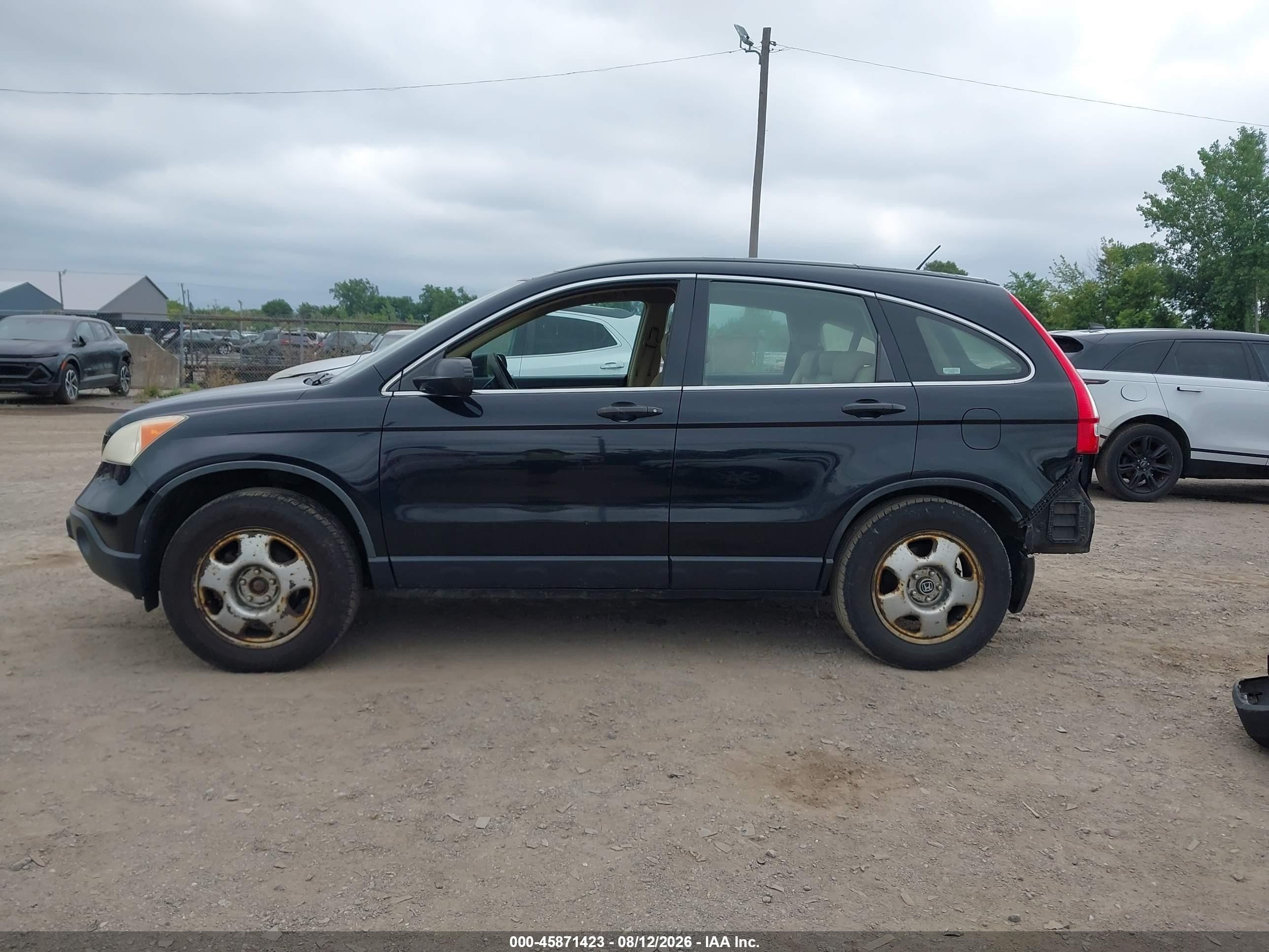 2007 Honda Cr-v Lx Black vin: JHLRE48377C048055