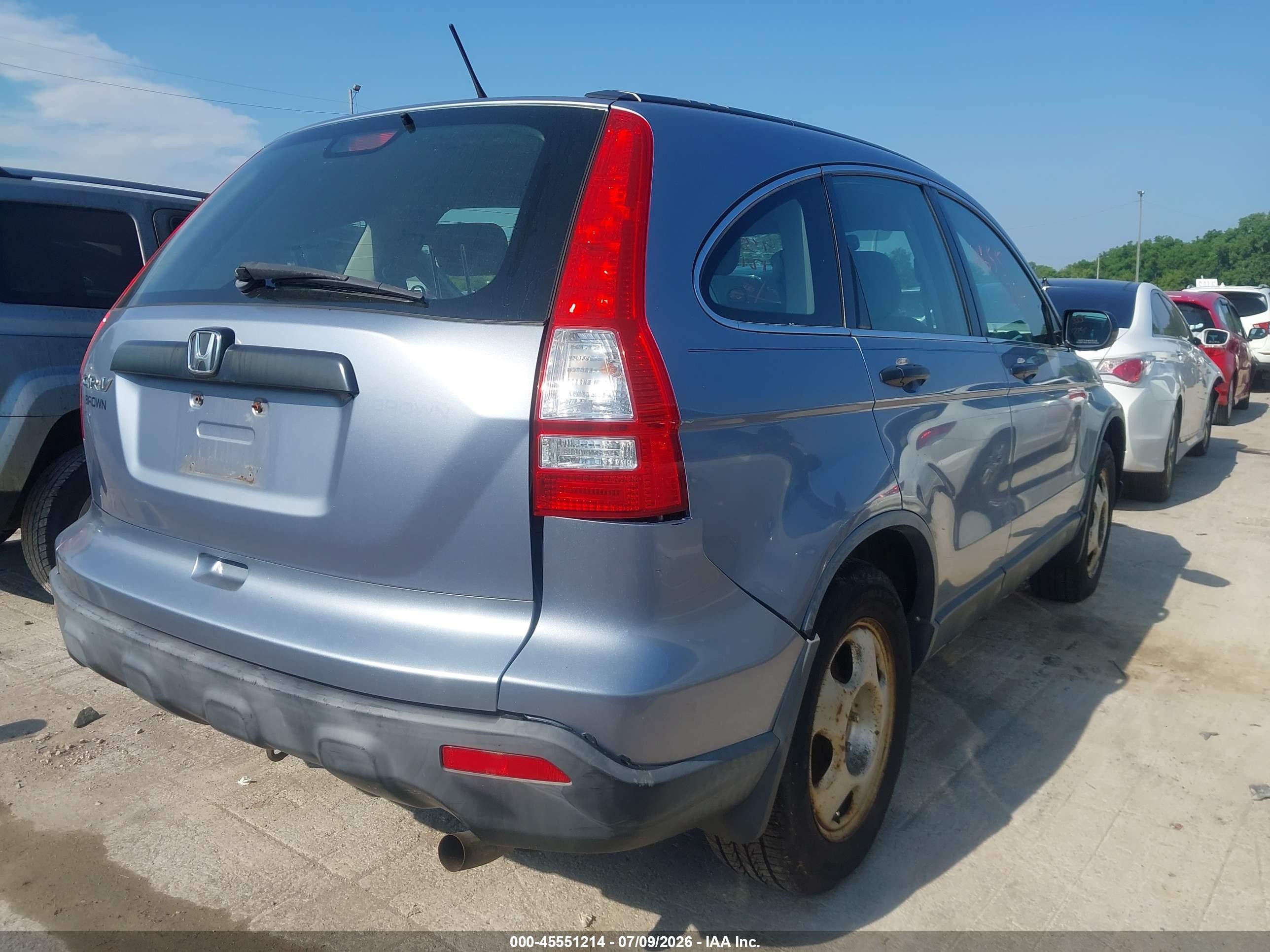 2008 Honda Cr-v Lx Blue vin: JHLRE48378C003733