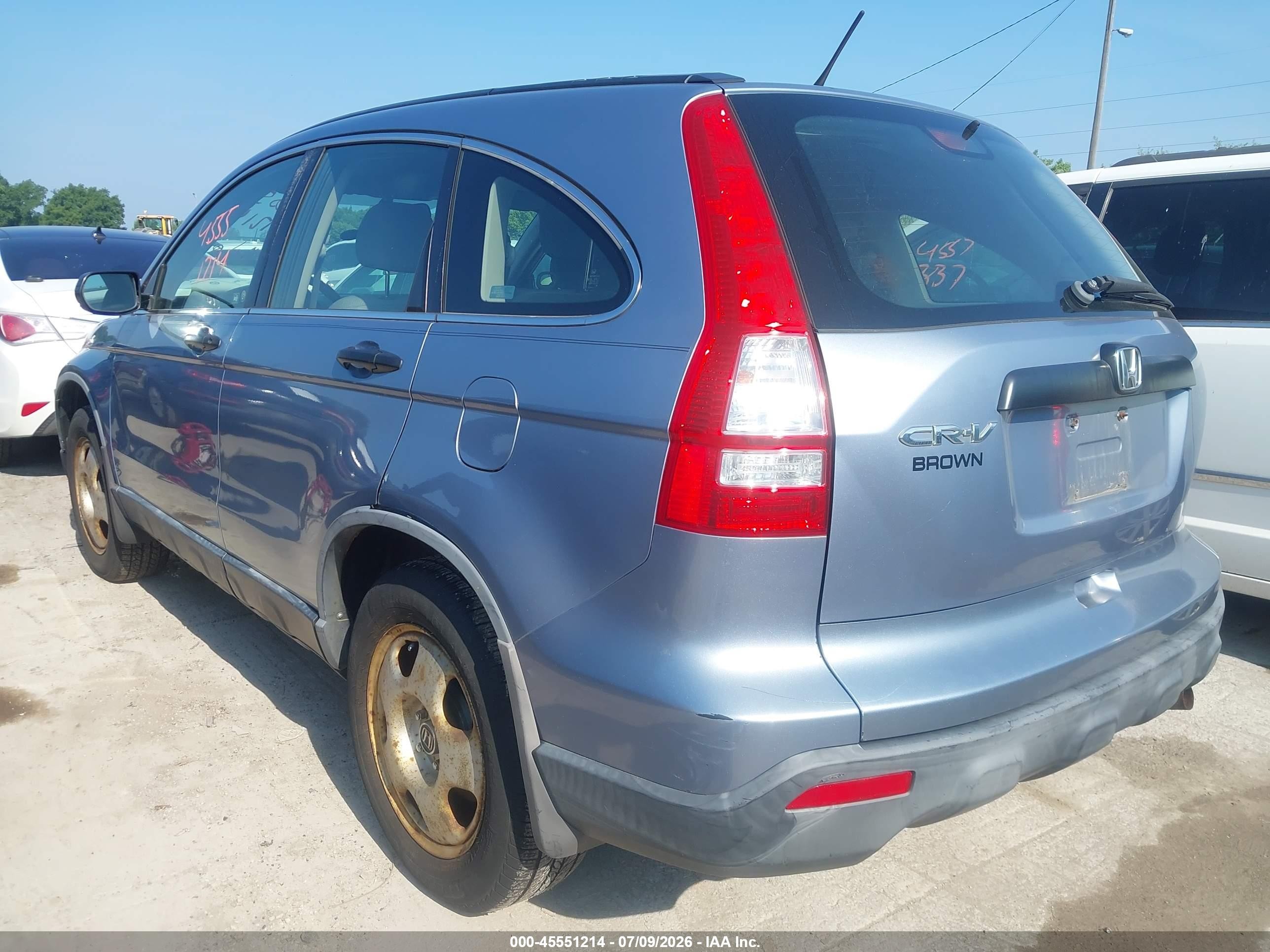 2008 Honda Cr-v Lx Blue vin: JHLRE48378C003733