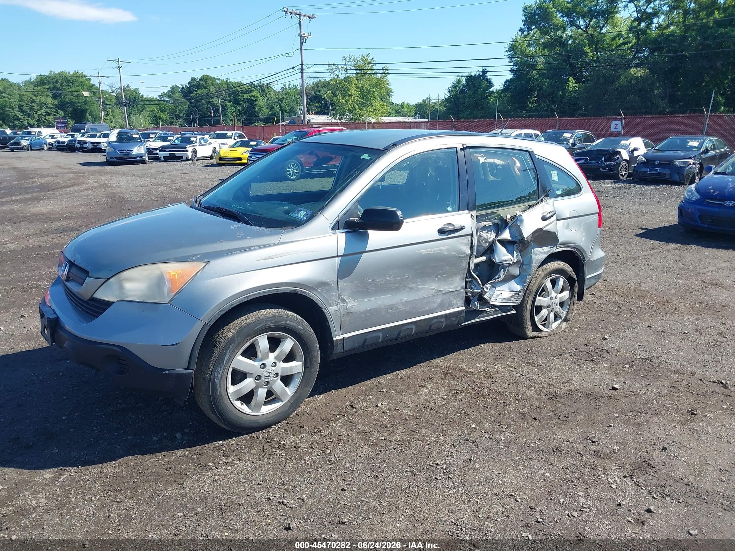 2008 Honda Cr-v Lx Silver vin: JHLRE48378C070736