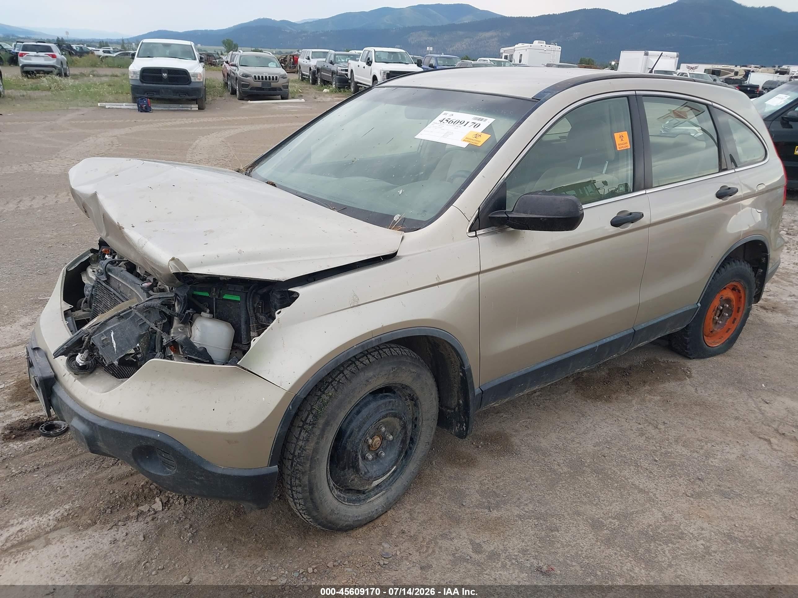 2009 Honda Cr-v Lx Gold vin: JHLRE48379C000669