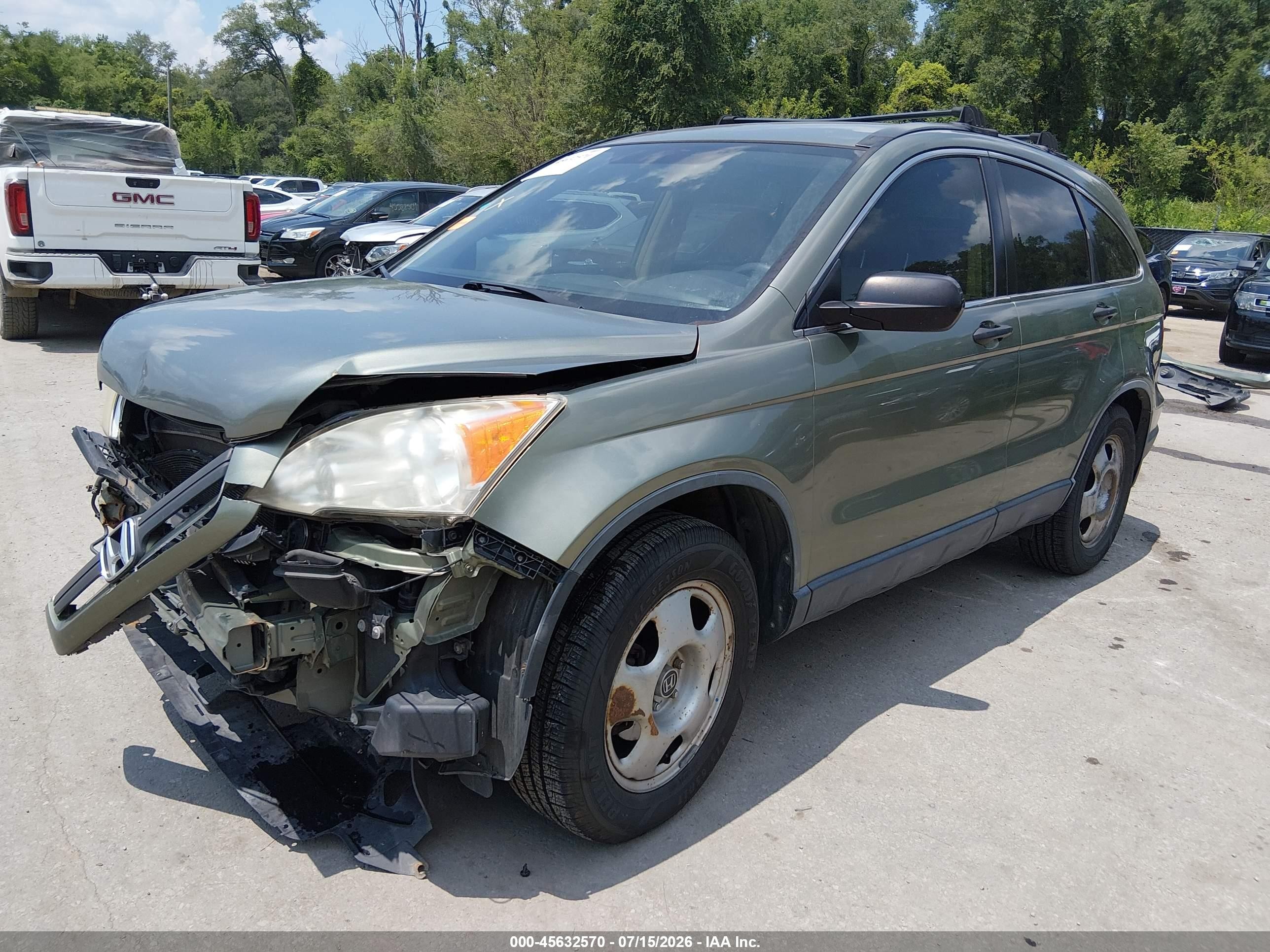 2007 Honda Cr-v Lx Green vin: JHLRE48387C012679