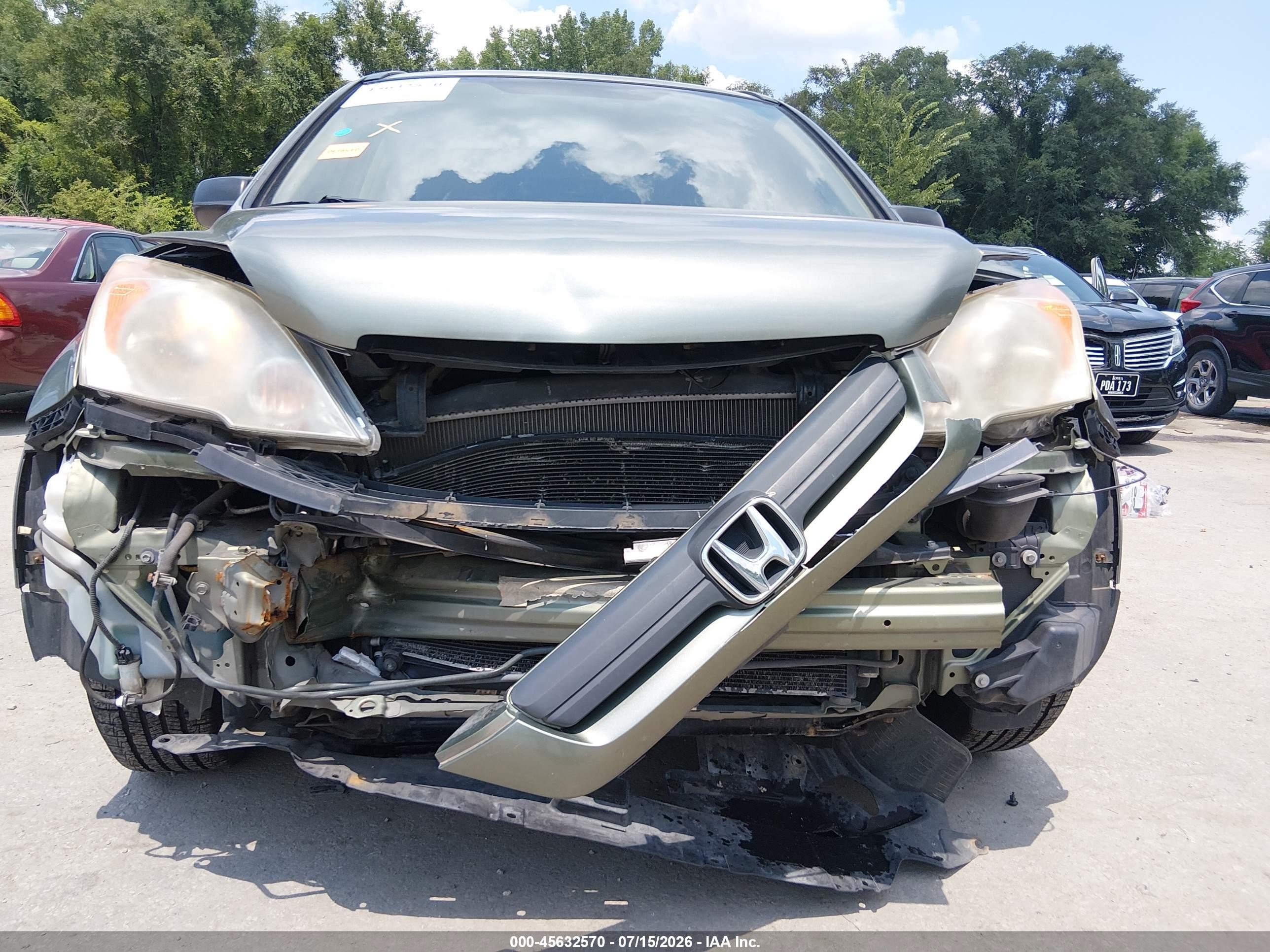2007 Honda Cr-v Lx Green vin: JHLRE48387C012679