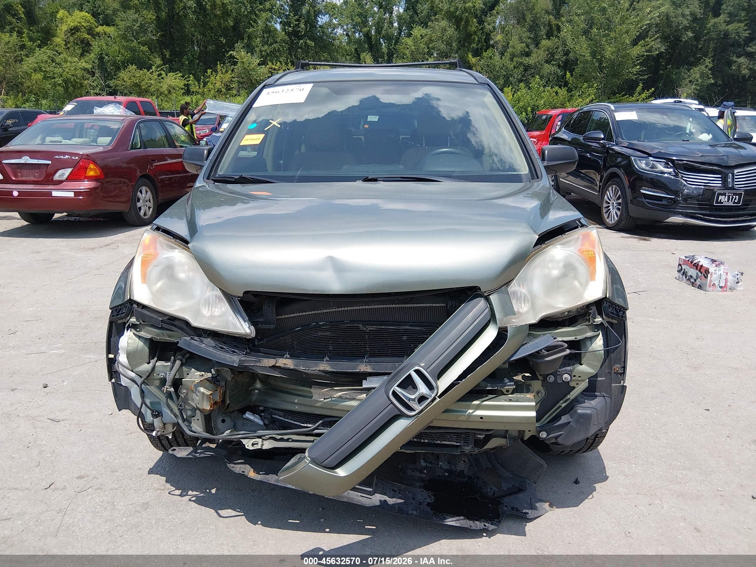 2007 Honda Cr-v Lx Green vin: JHLRE48387C012679