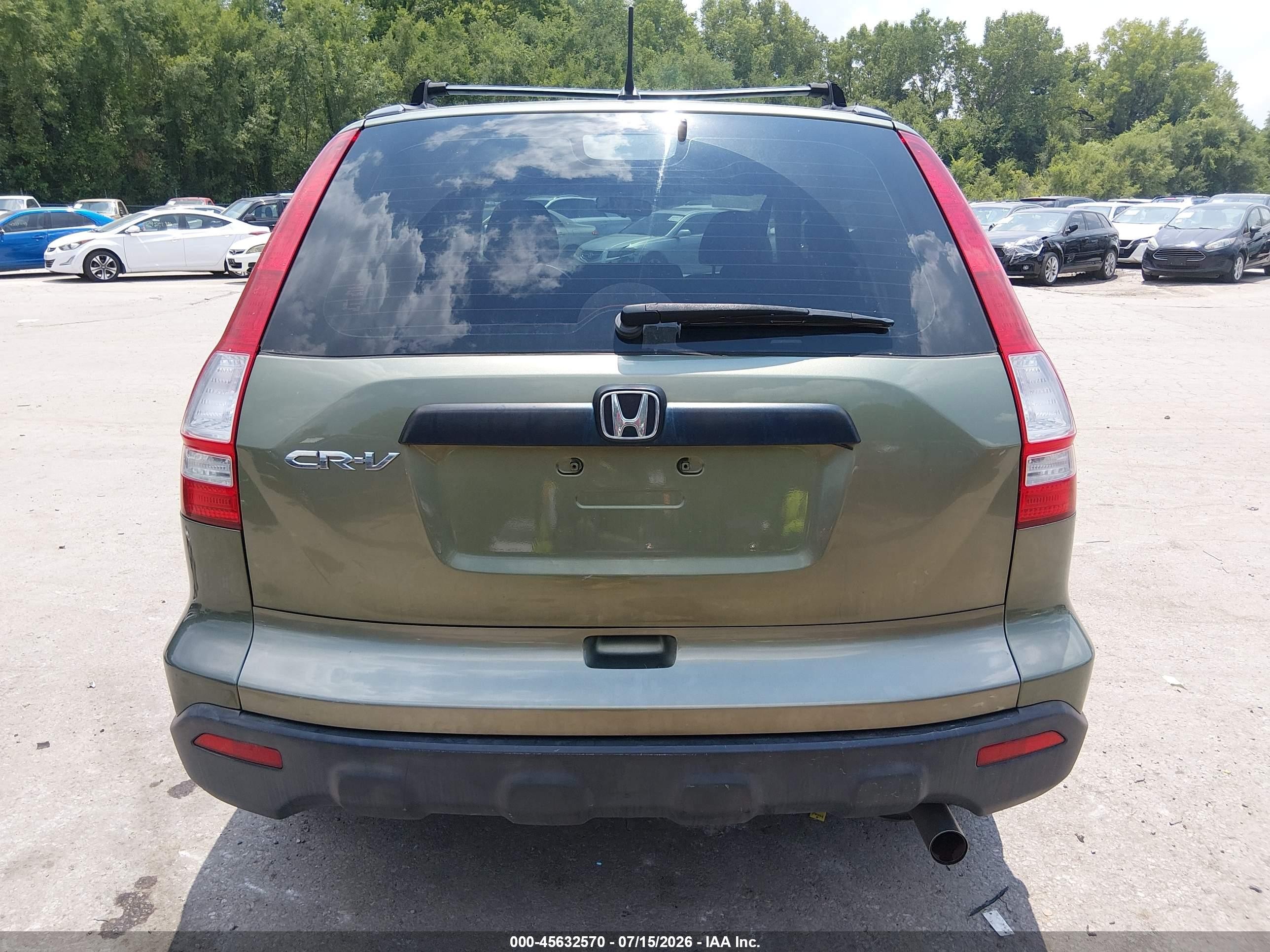 2007 Honda Cr-v Lx Green vin: JHLRE48387C012679