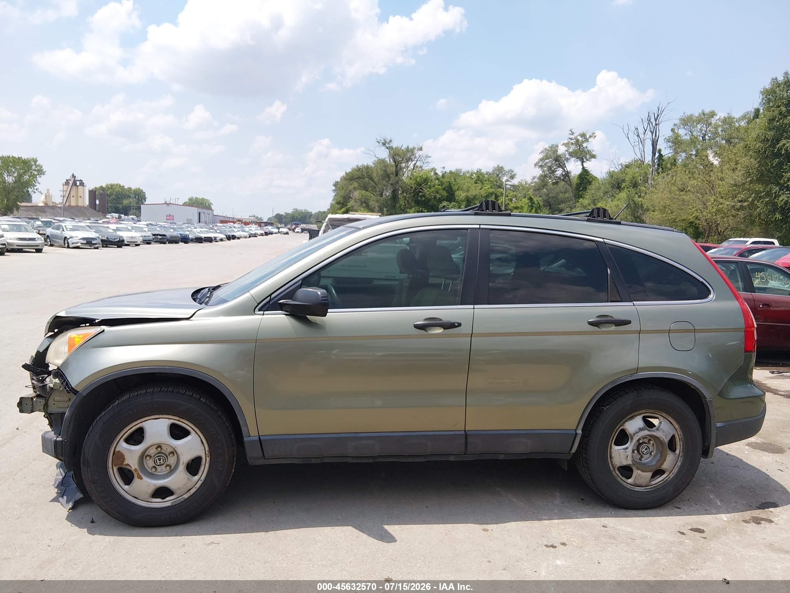 2007 Honda Cr-v Lx Green vin: JHLRE48387C012679