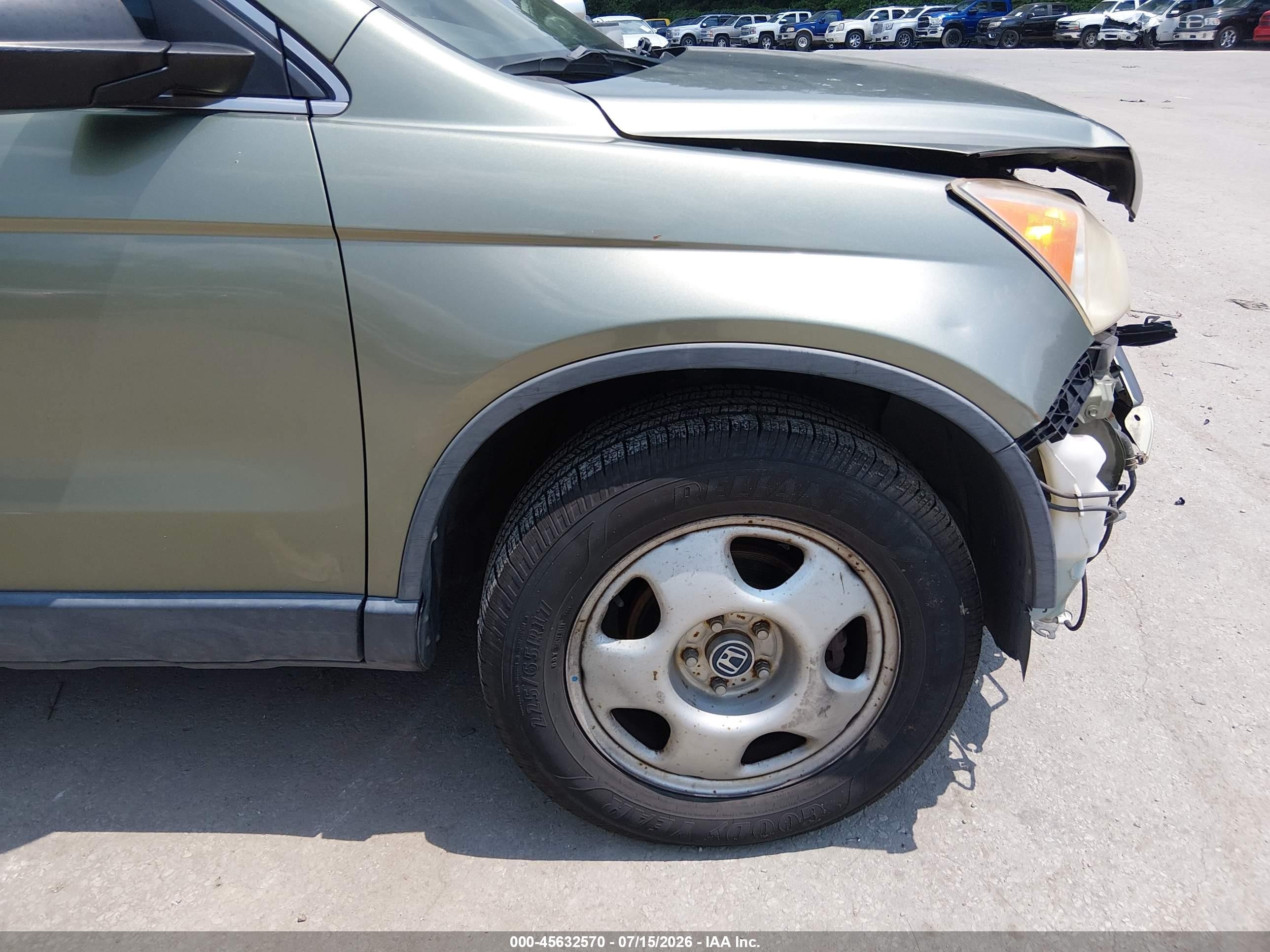 2007 Honda Cr-v Lx Green vin: JHLRE48387C012679