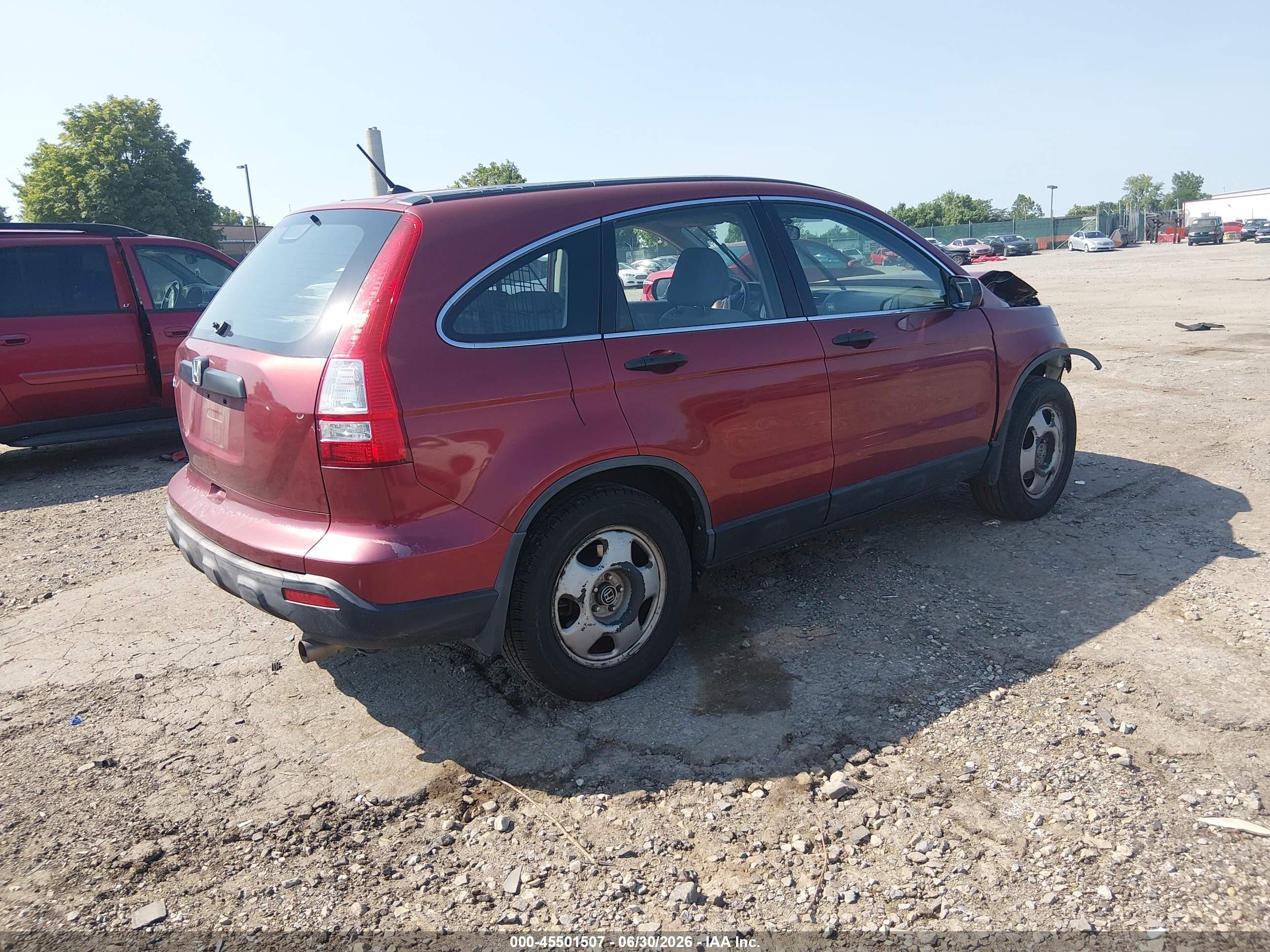 2007 Honda Cr-v Lx Red vin: JHLRE48387C056617