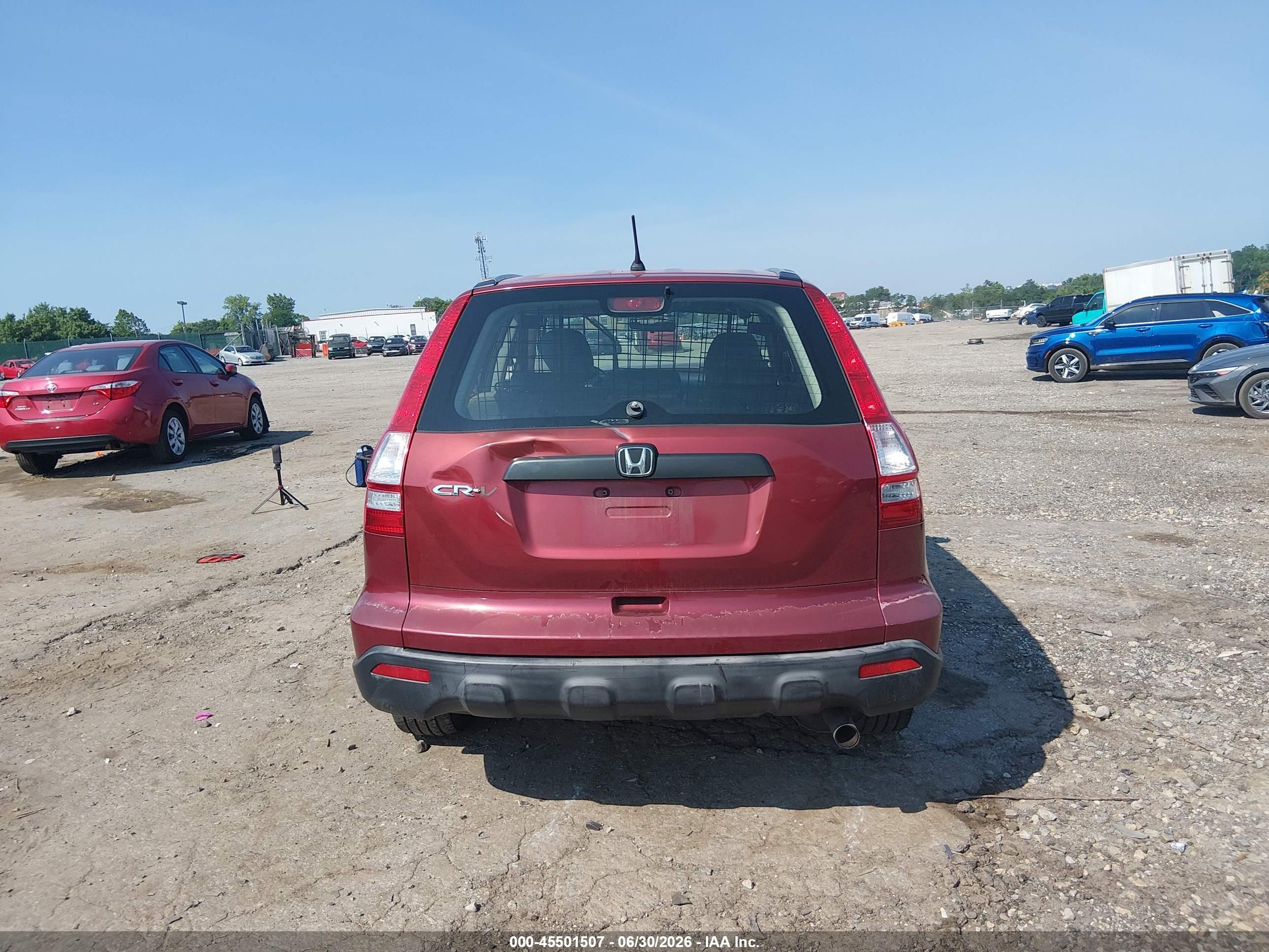 2007 Honda Cr-v Lx Red vin: JHLRE48387C056617