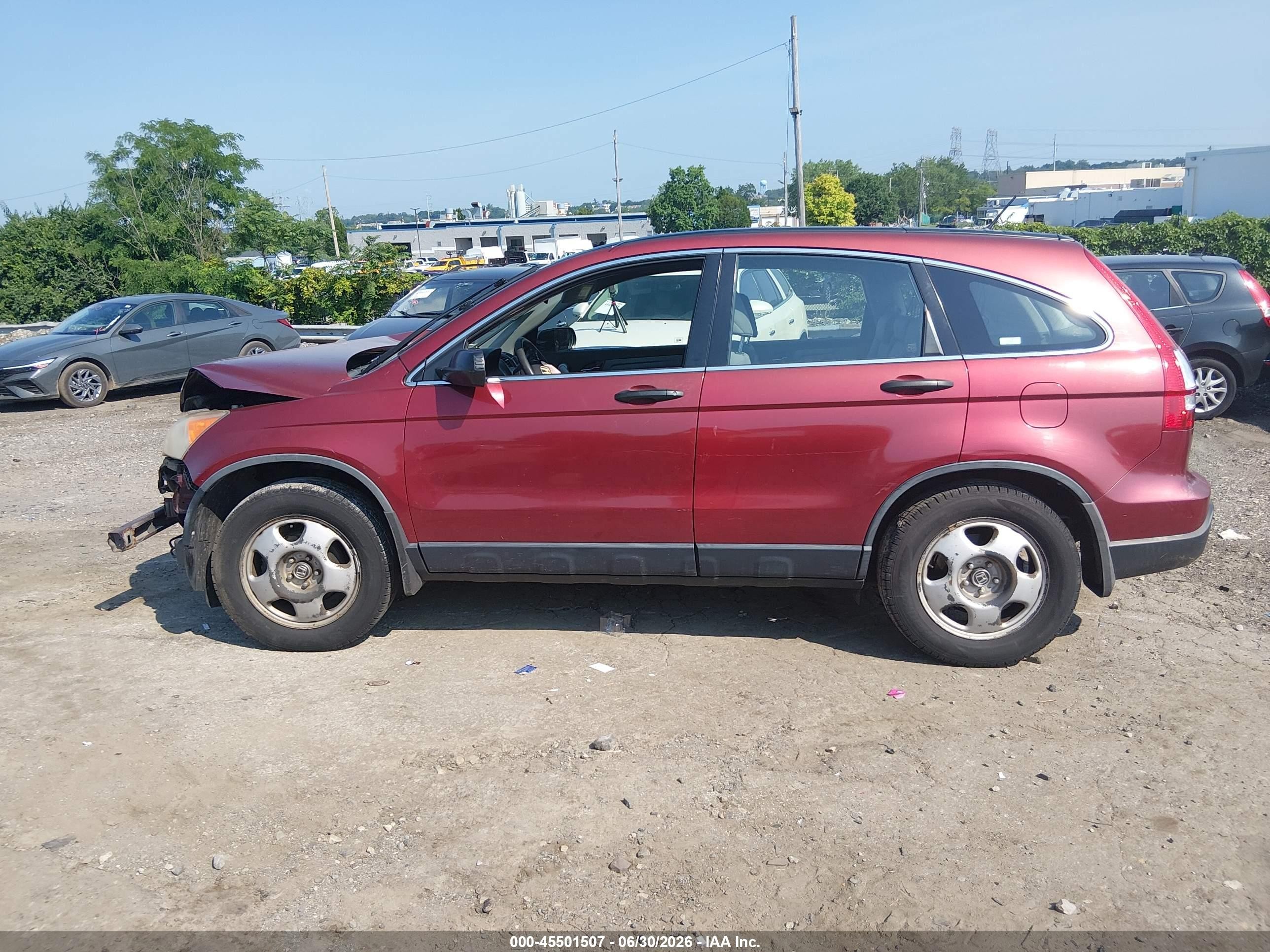 2007 Honda Cr-v Lx Red vin: JHLRE48387C056617