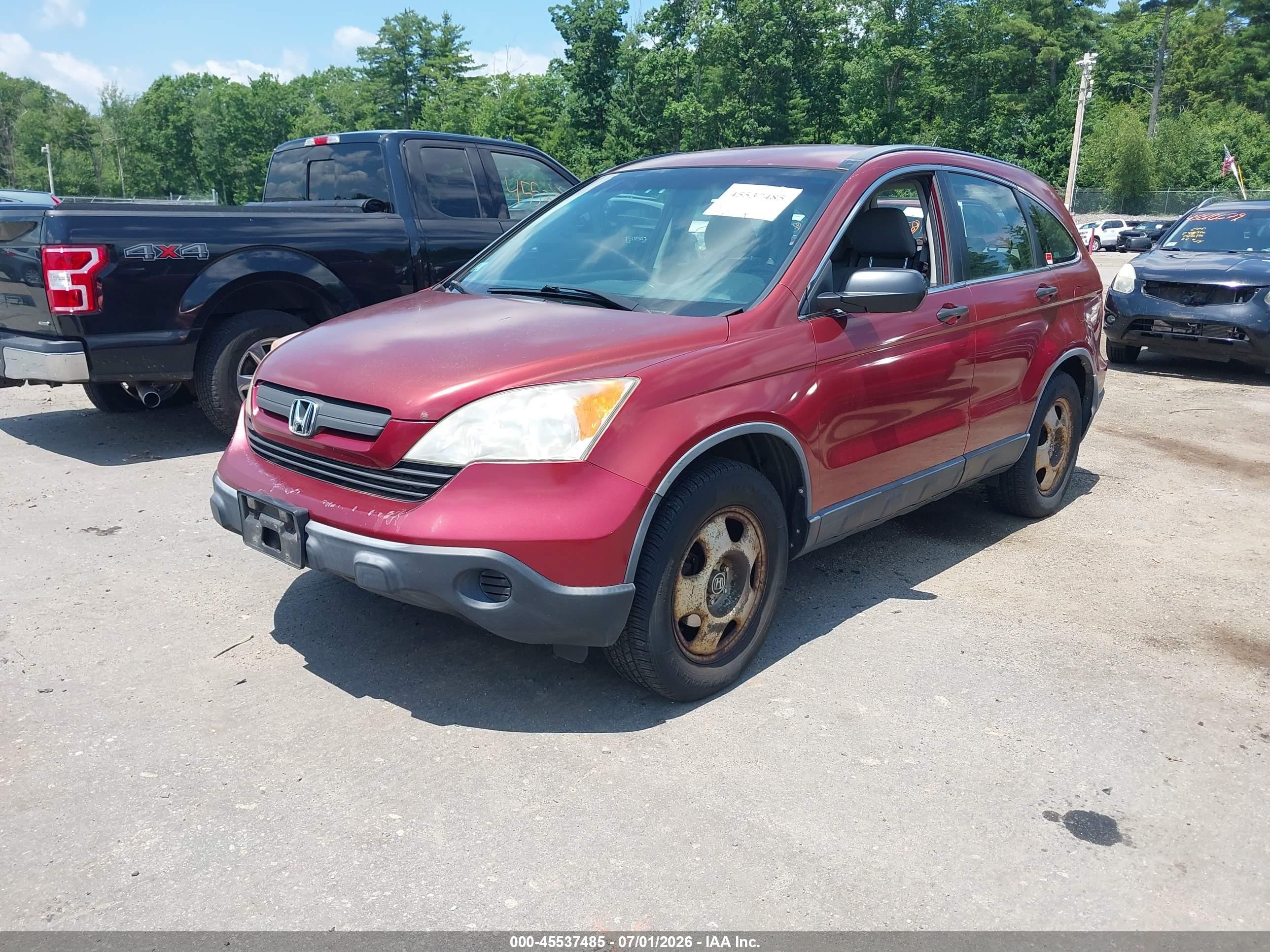 2007 Honda Cr-v Lx Red vin: JHLRE48387C085700
