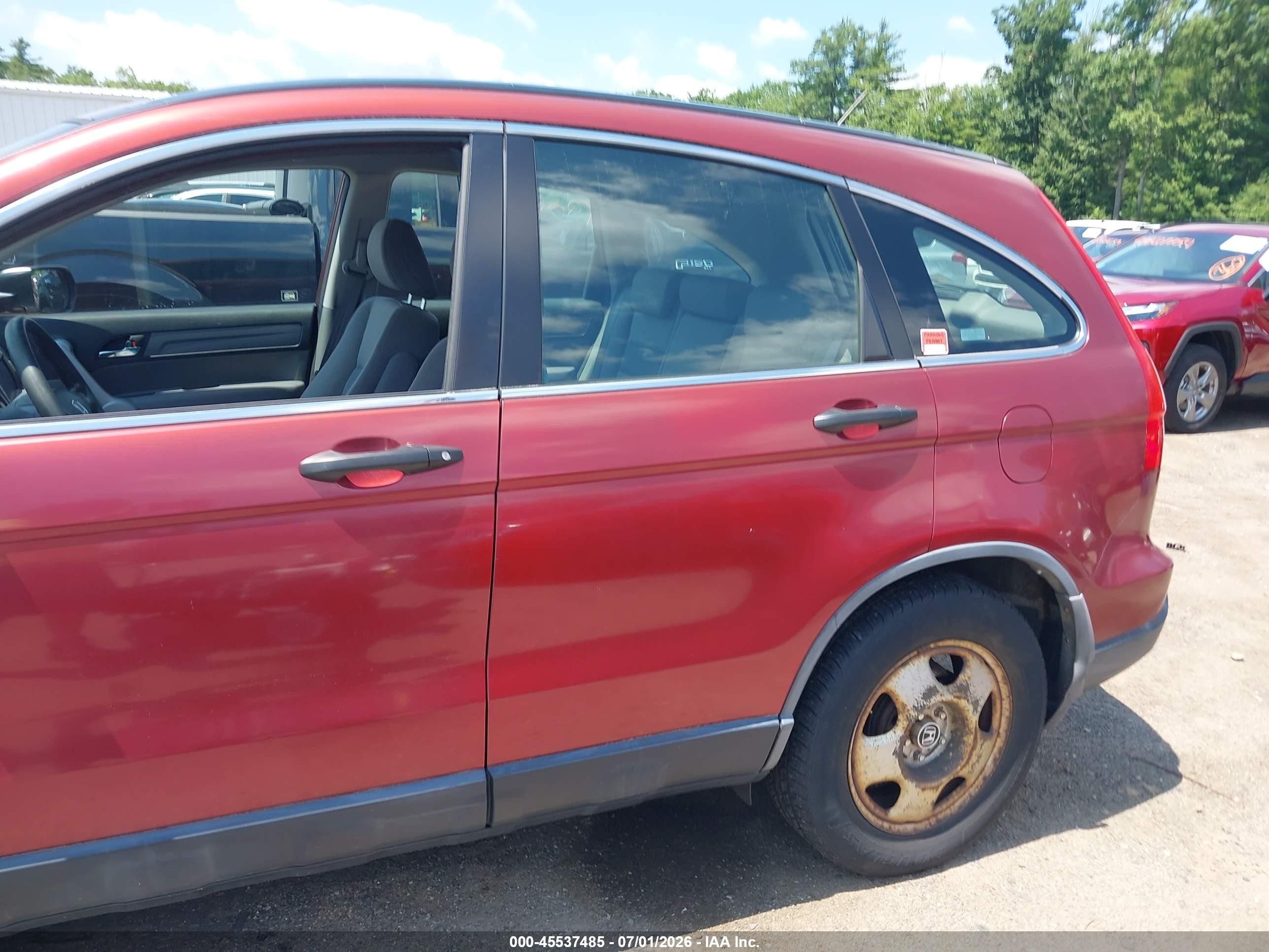 2007 Honda Cr-v Lx Red vin: JHLRE48387C085700