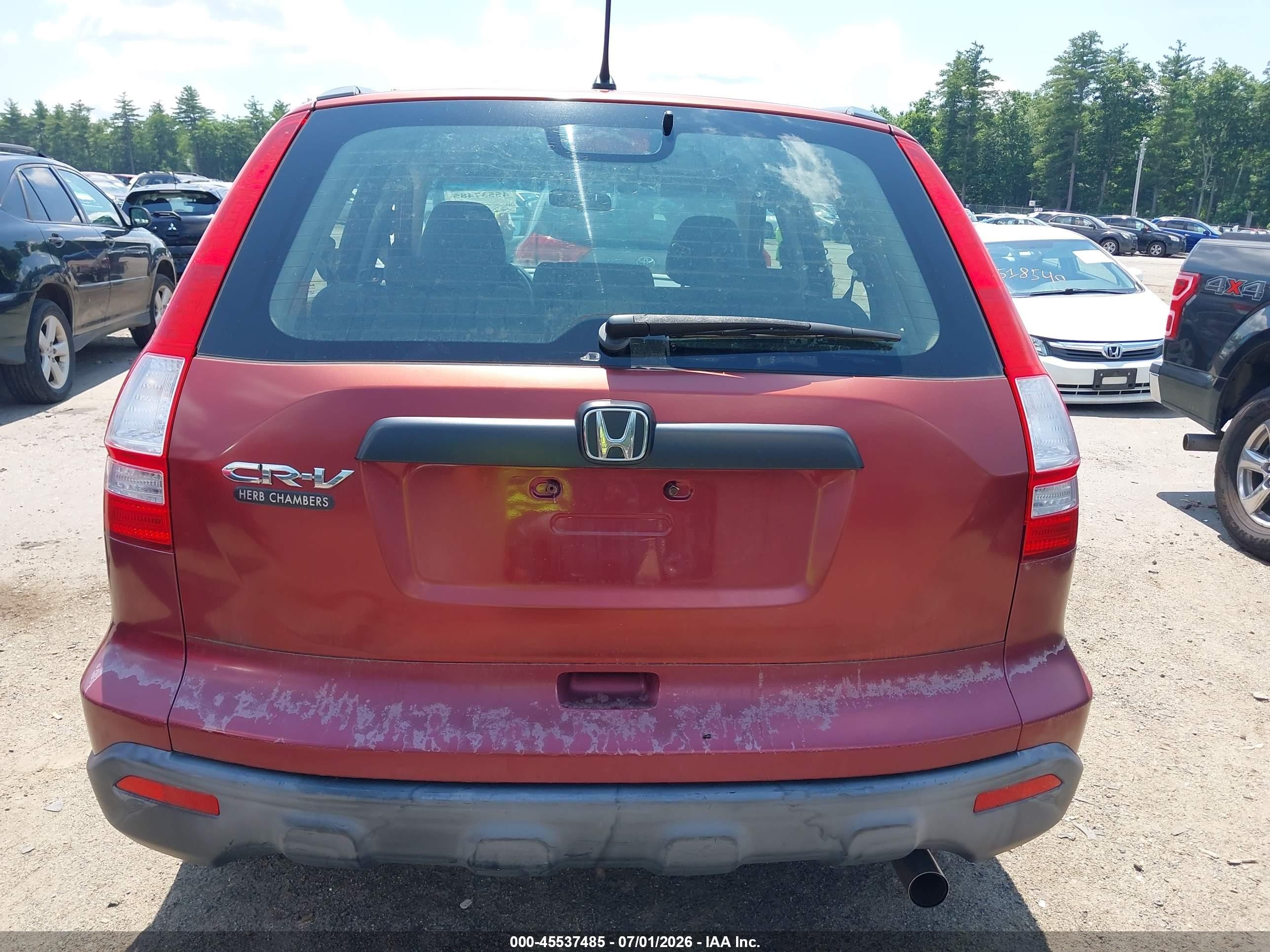 2007 Honda Cr-v Lx Red vin: JHLRE48387C085700