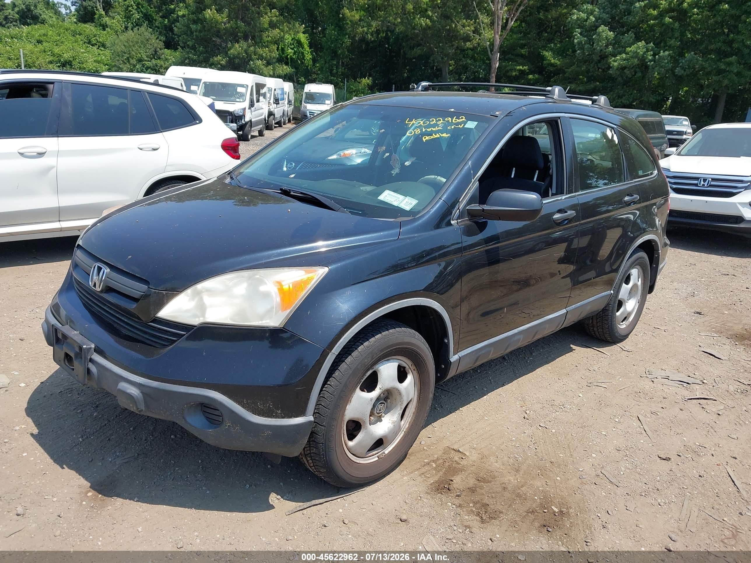 2008 Honda Cr-v Lx Black vin: JHLRE48388C057736