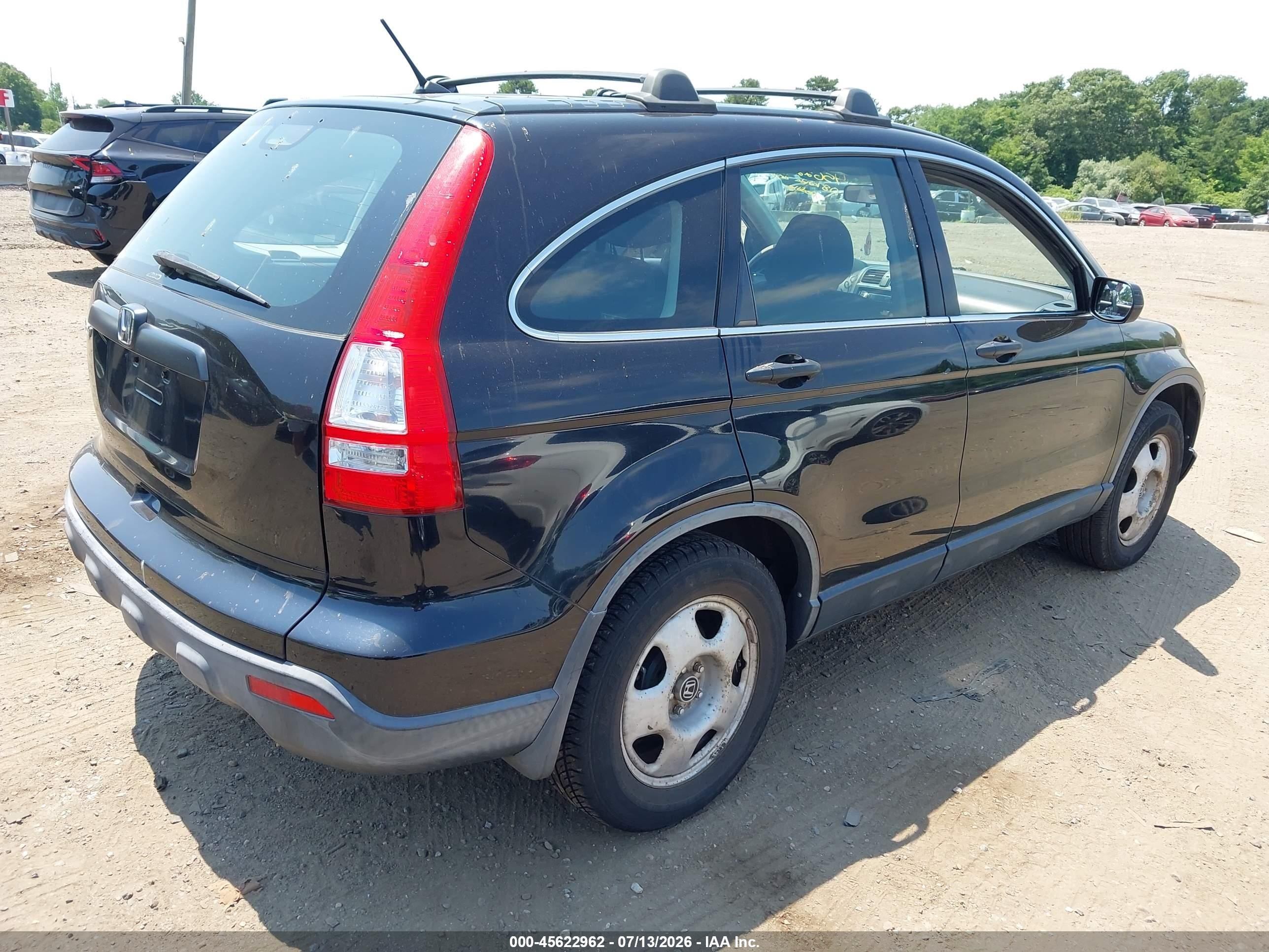 2008 Honda Cr-v Lx Black vin: JHLRE48388C057736