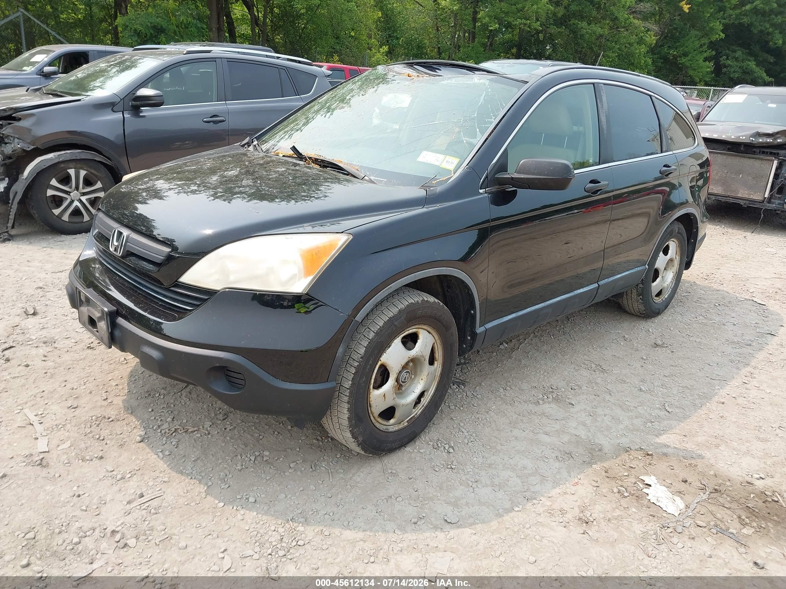 2008 Honda Cr-v Lx Black vin: JHLRE48388C076495