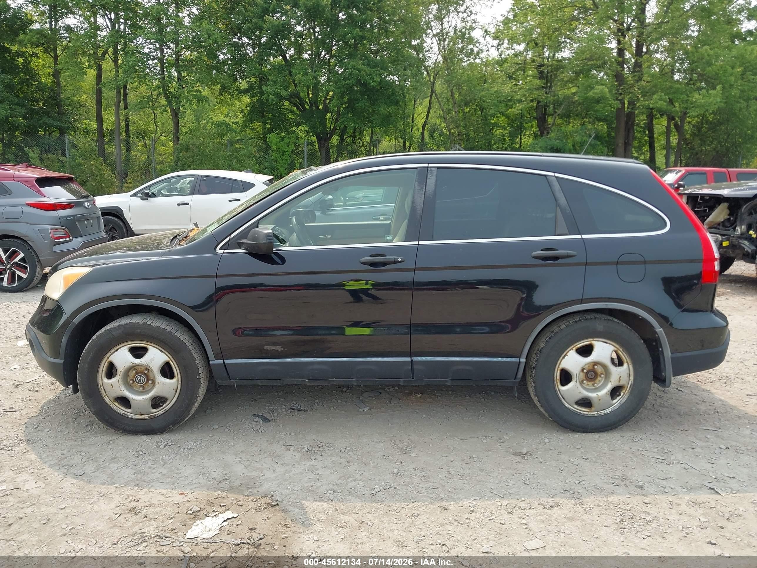 2008 Honda Cr-v Lx Black vin: JHLRE48388C076495