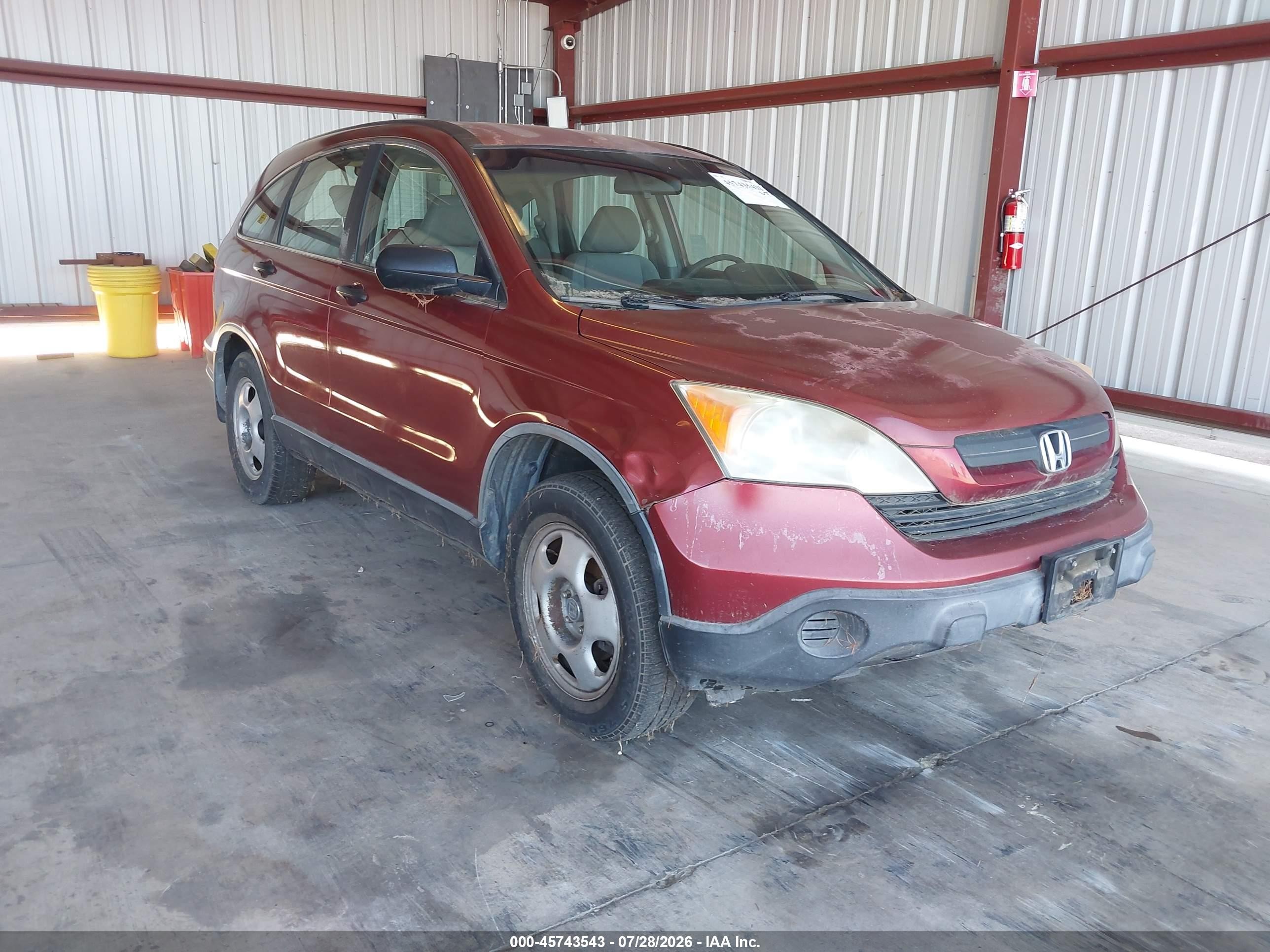2009 Honda Cr-v Lx Burgundy vin: JHLRE48389C024835